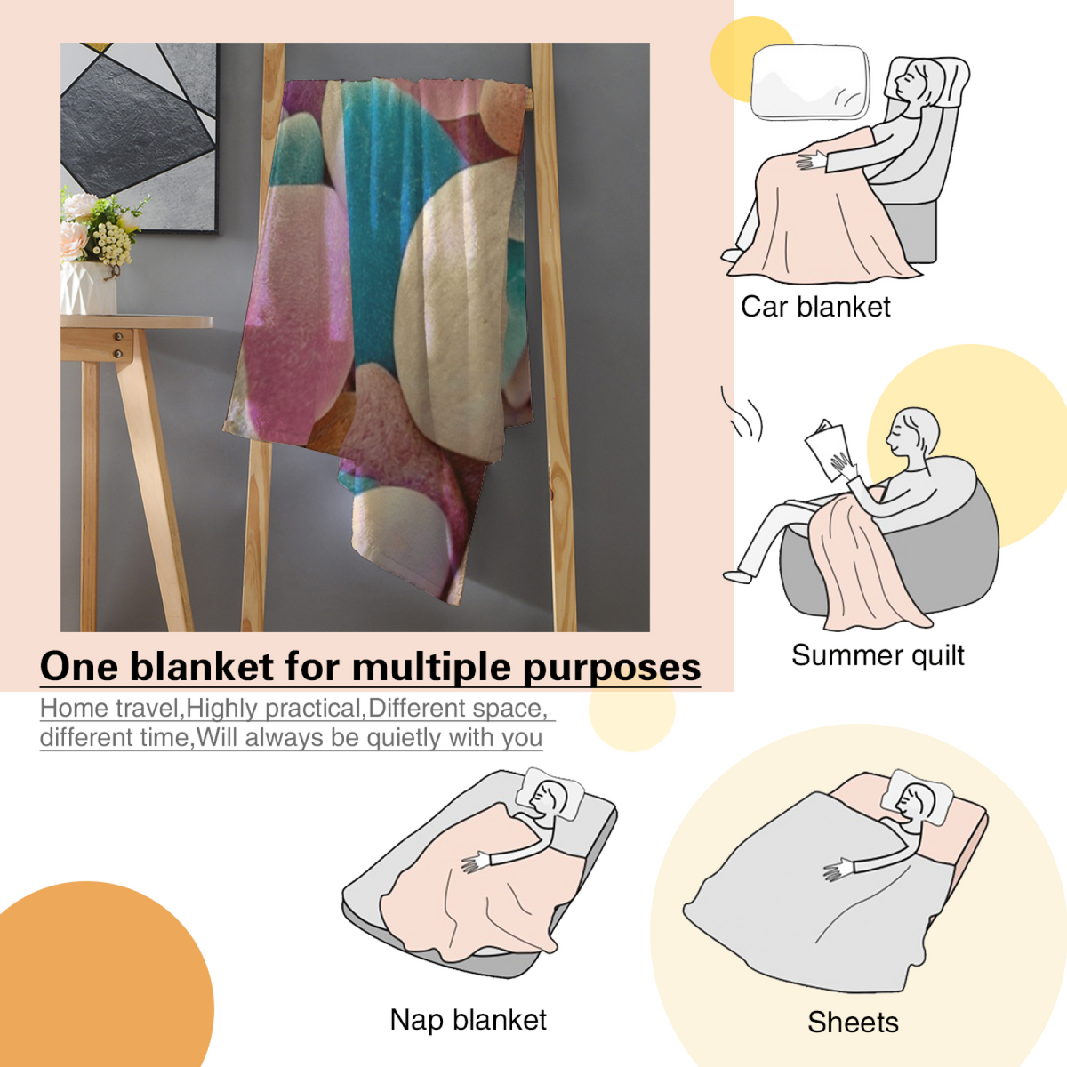 Decorative Flannel Blanket with Starlit Sonnet Cozy Cottage Artwork