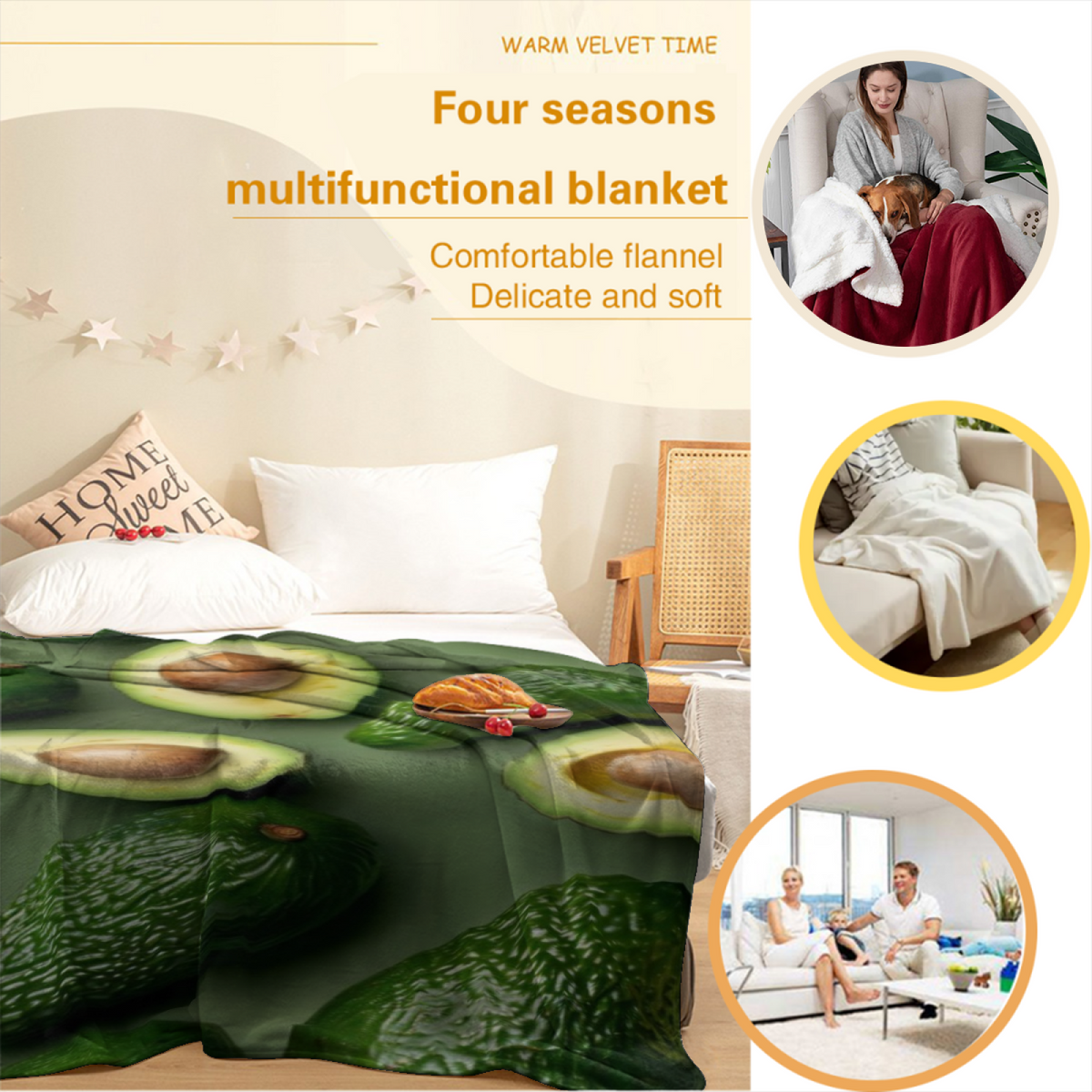 Rich Multicolor Enchanted Sanctuary Soft Flannel Blanket ¨C Contemporary Pattern
