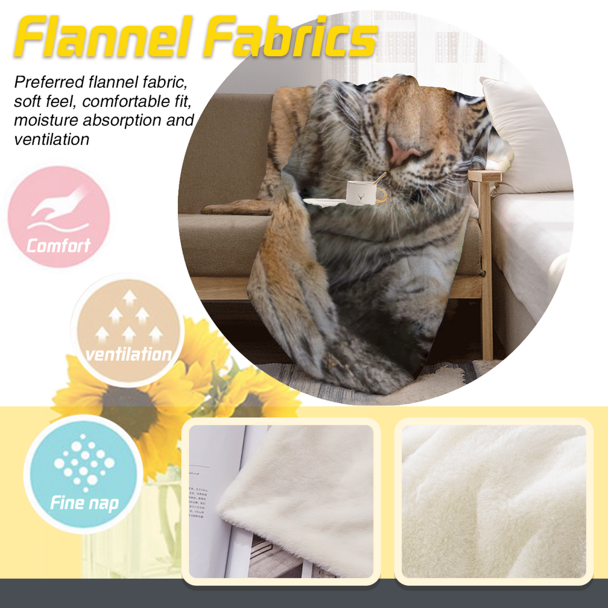 Indigo Haven Soft Neutral Art Plush Flannel Throw