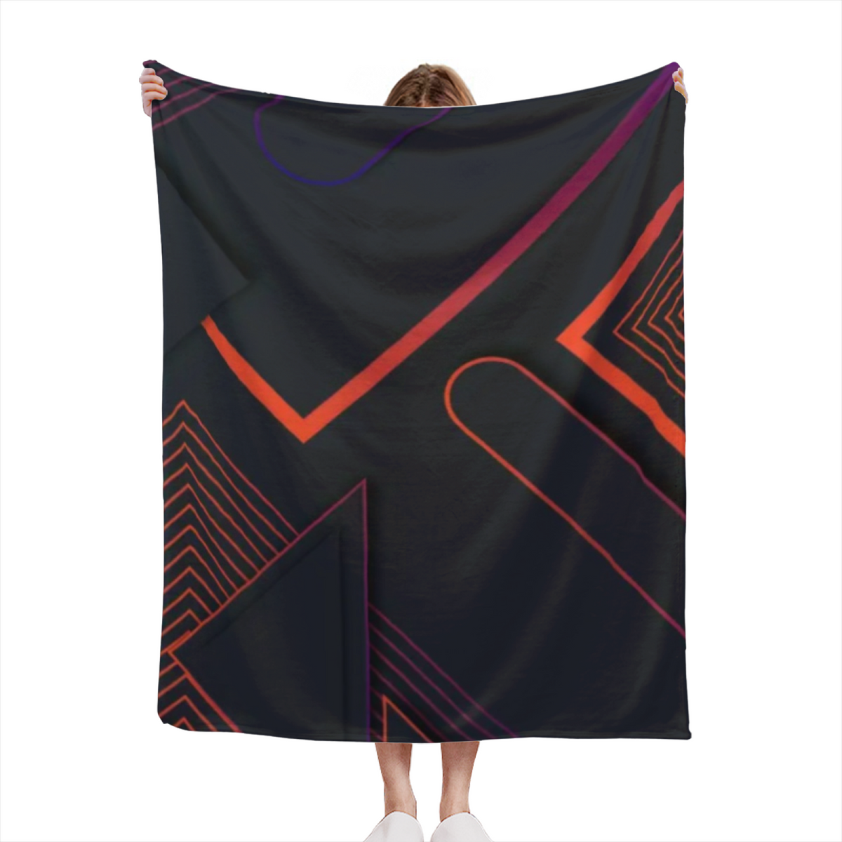 Eclectic Design Cinnamon Lantern Warm Coral Cozy Flannel Bed Blanket