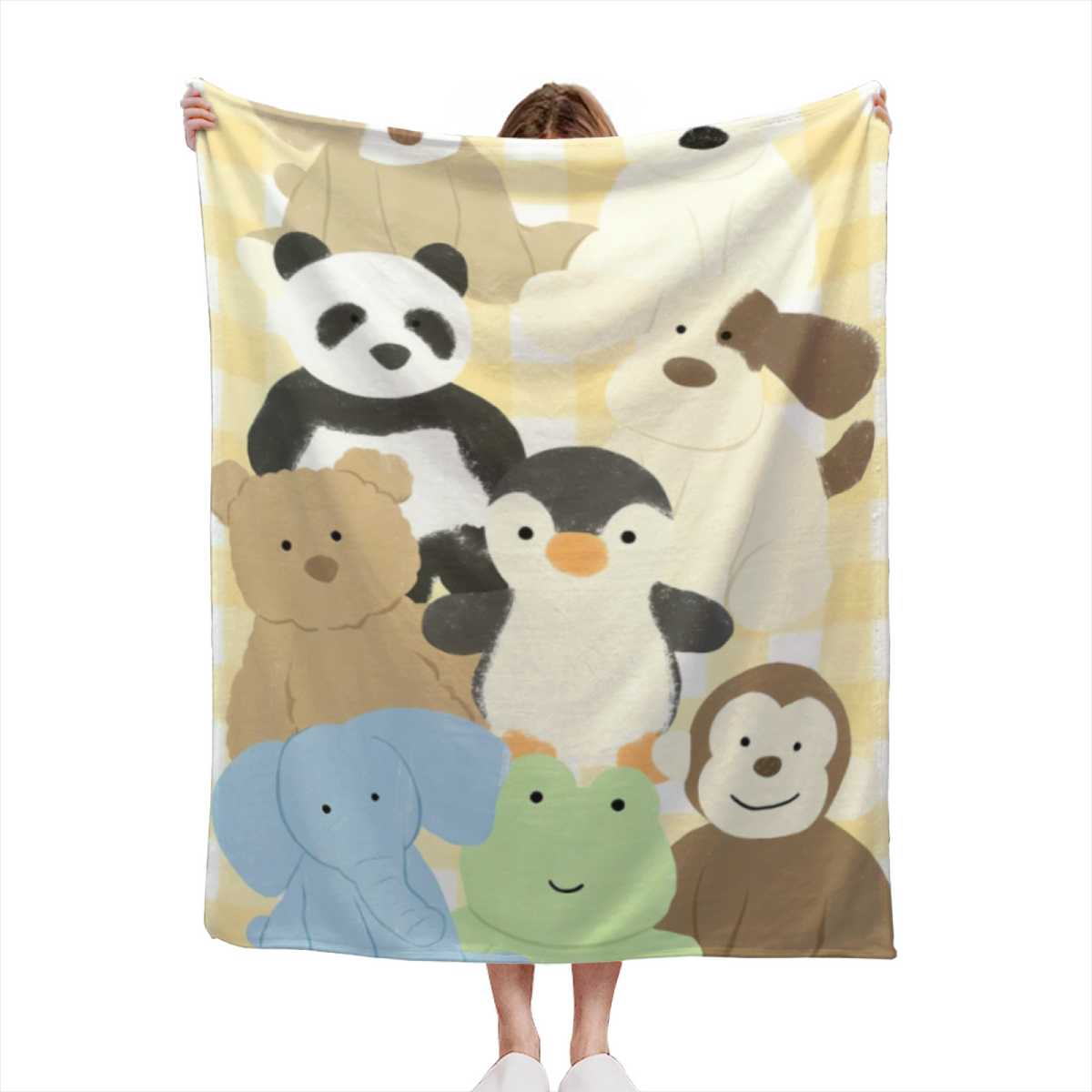 Flannel Throw Blanket with Marigold Fable Cozy Cottage Artwork