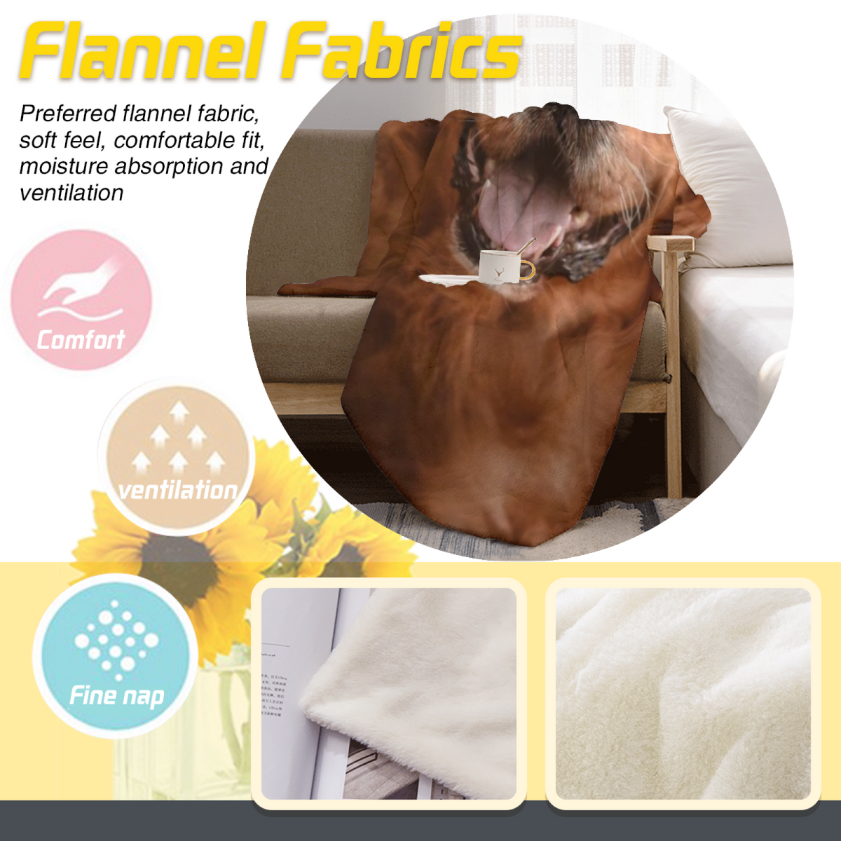 Eclectic Earthy Multicolor Zephyr Serenade Cozy Flannel Bed Blanket