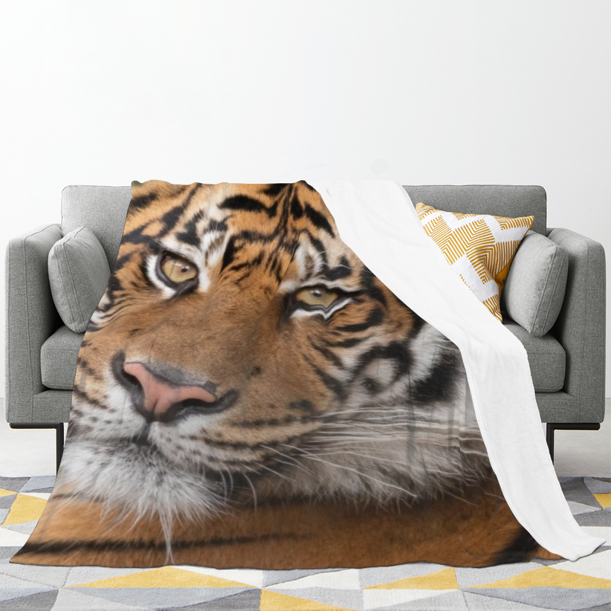 Artistic Soft Neutral Amber Haven Lightweight Flannel Throw