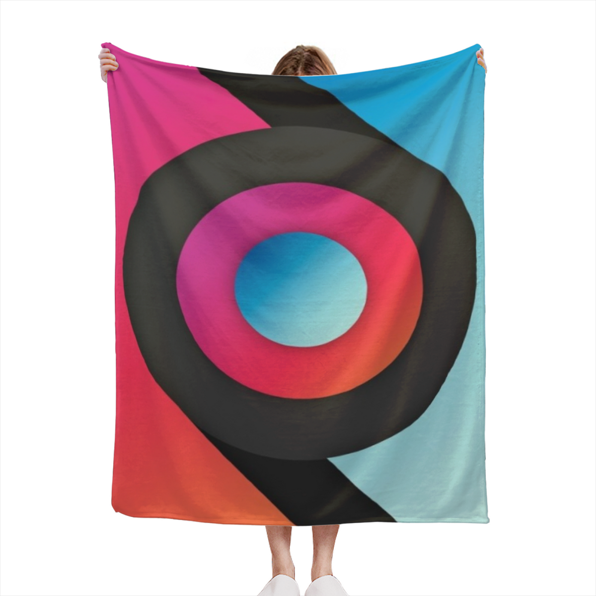 Playful Soft Neutral Rosewood Petal Plush Flannel Throw