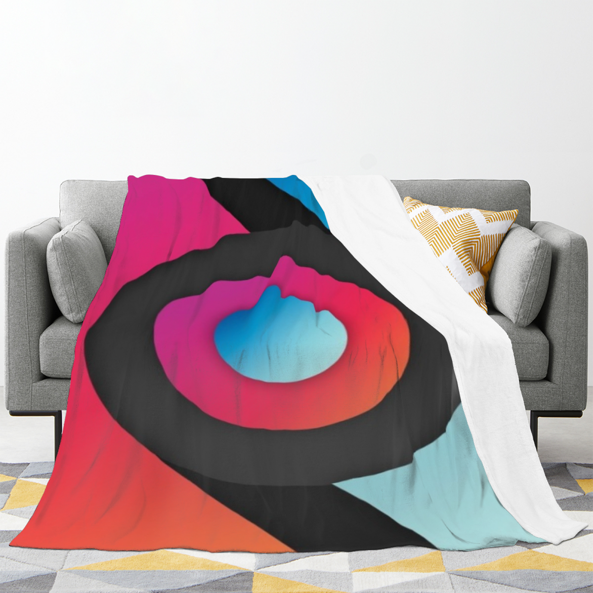 Playful Soft Neutral Rosewood Petal Plush Flannel Throw