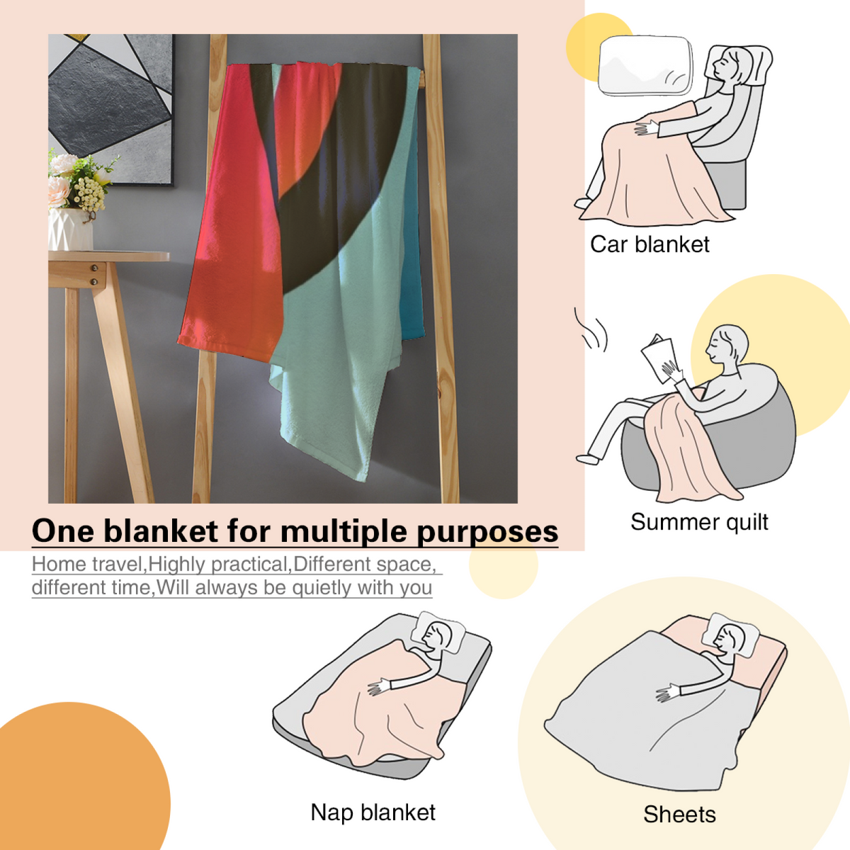 Playful Soft Neutral Rosewood Petal Plush Flannel Throw