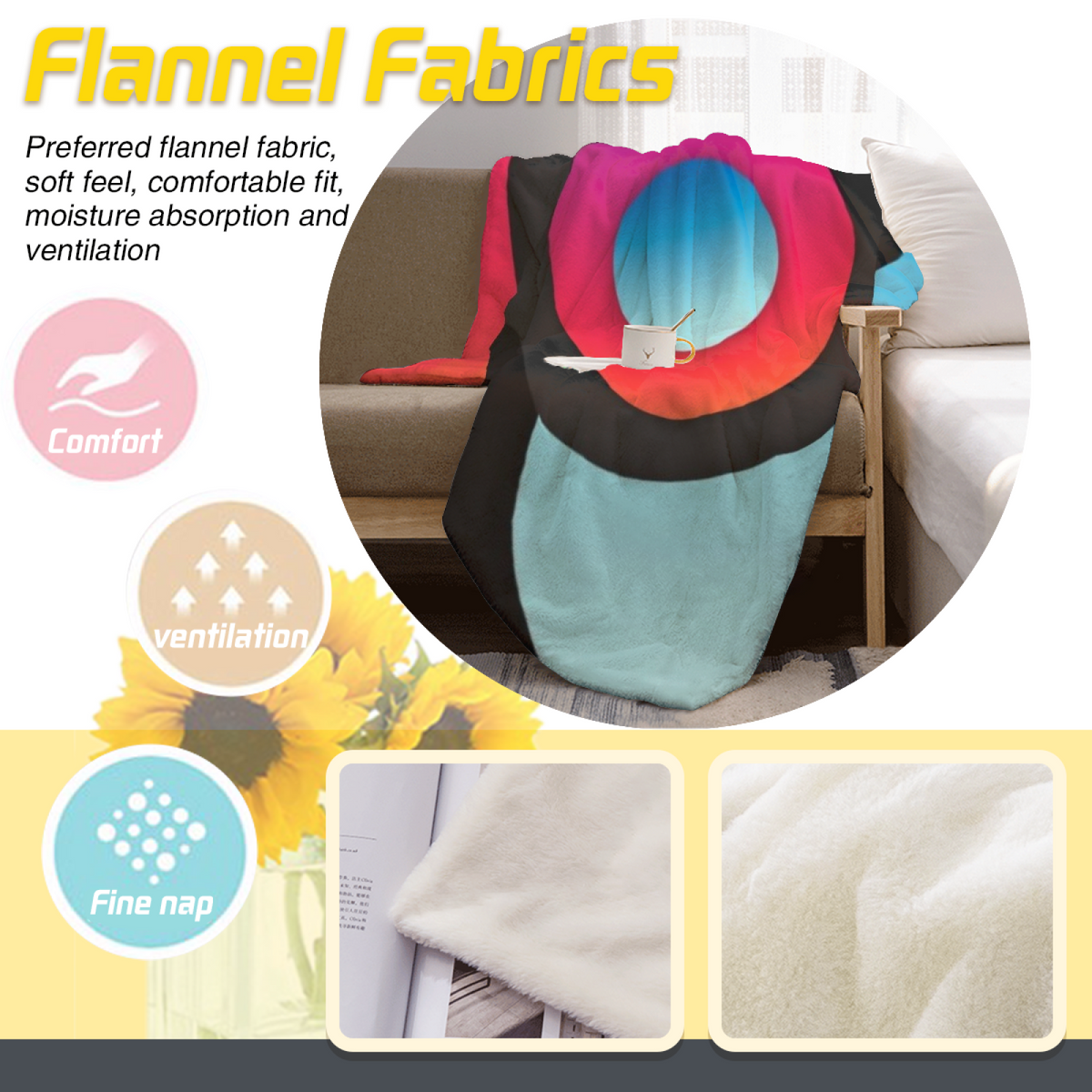 Playful Soft Neutral Rosewood Petal Plush Flannel Throw
