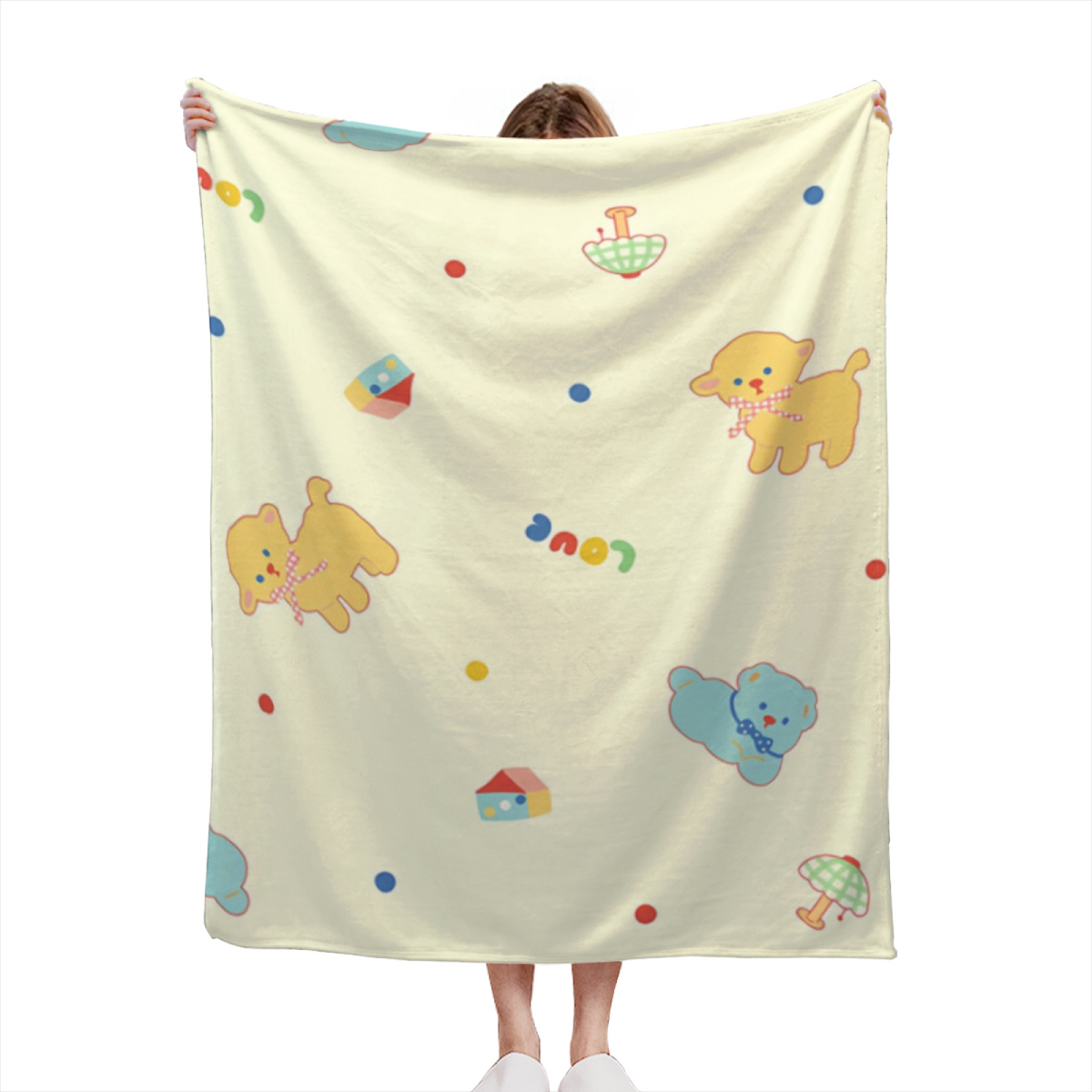 Pastel Multicolor Whimsical Decor All-Season Flannel Blanket ¨C Radiant Meadow Edition