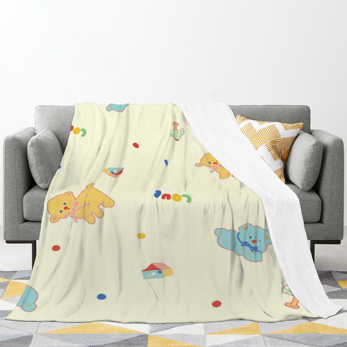 Pastel Multicolor Whimsical Decor All-Season Flannel Blanket ¨C Radiant Meadow Edition