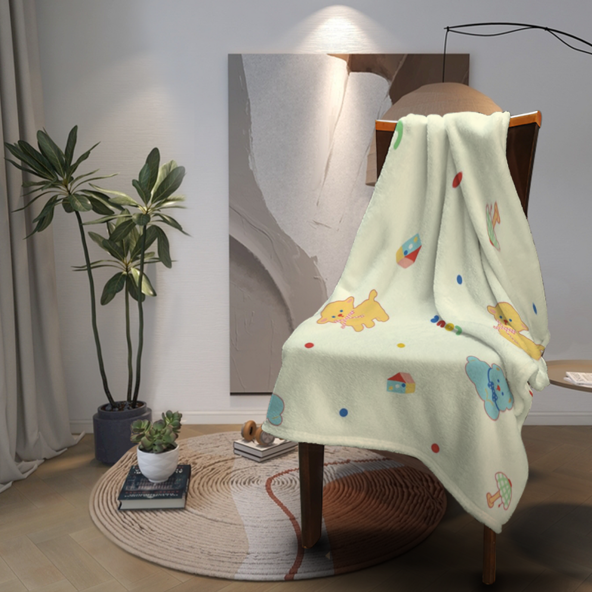 Pastel Multicolor Whimsical Decor All-Season Flannel Blanket ¨C Radiant Meadow Edition