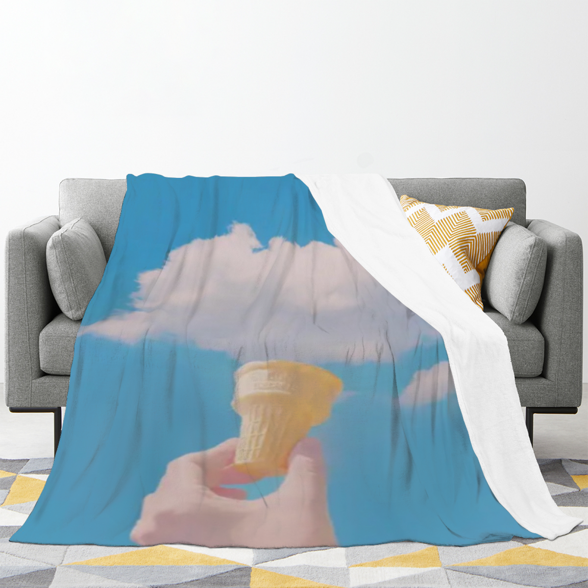 Seaside Hearth Inspired Cozy Flannel Bed Blanket ¨C Earthy Neutral Palette