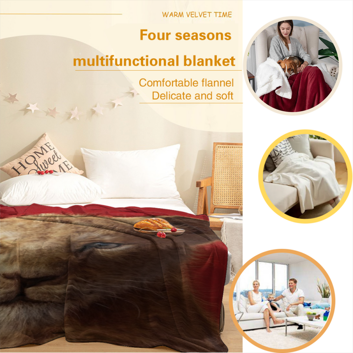 Earthy Neutral Frosted Daydream Lightweight Flannel Throw ¨C Contemporary Pattern