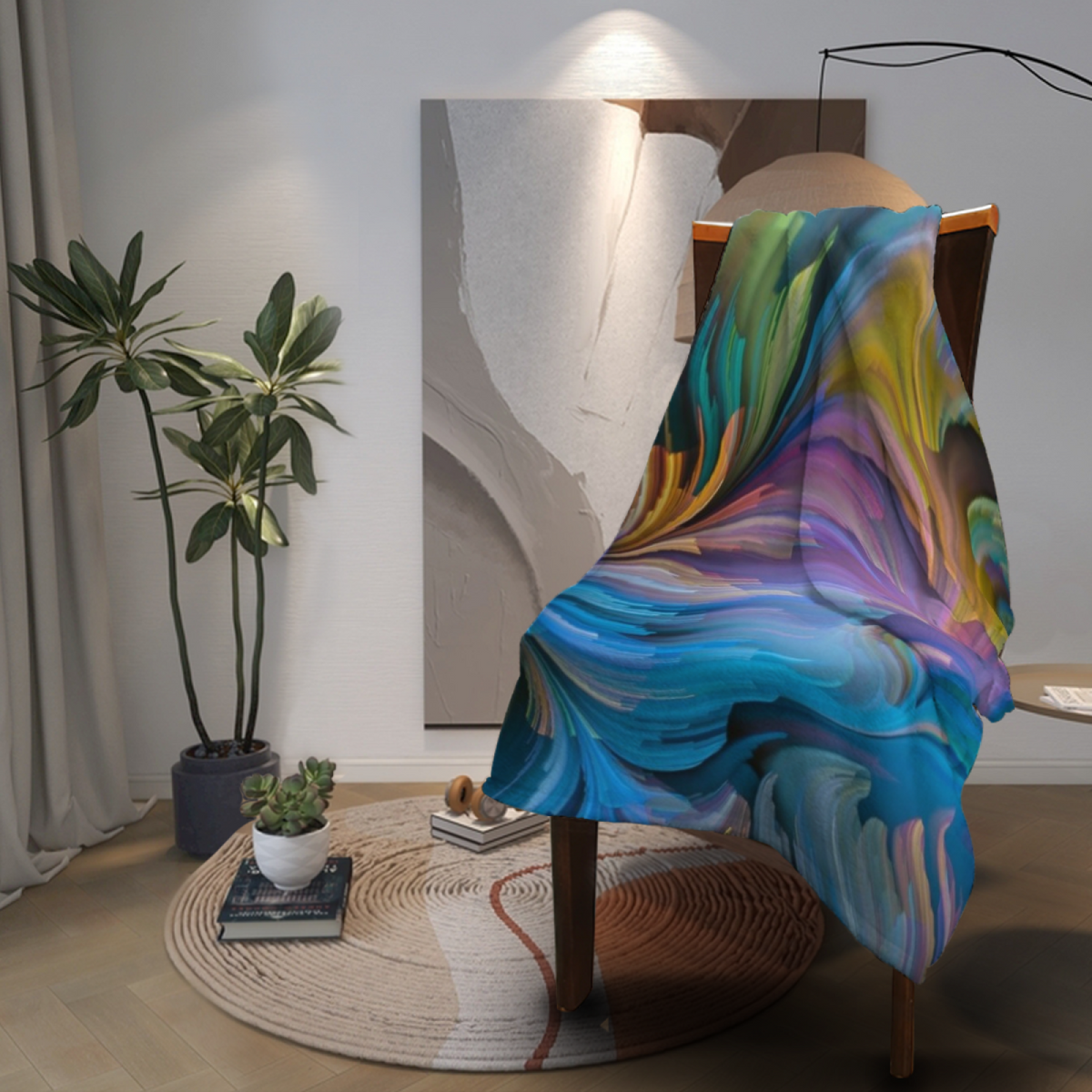Solstice Reverie Decorative Pattern Cozy Flannel Bed Blanket