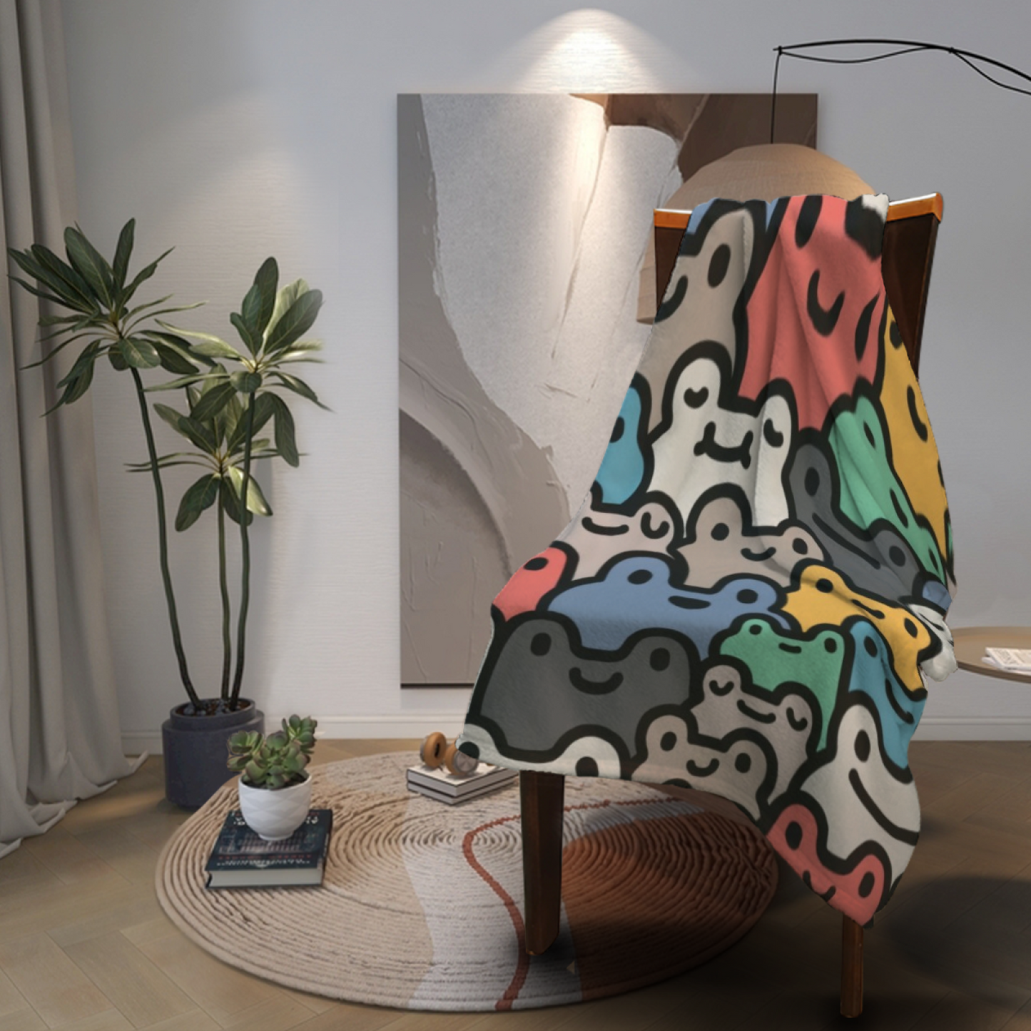 Colorful Contemporary Art Throw Blanket ¨C Stylish Graphic Printed Blanket