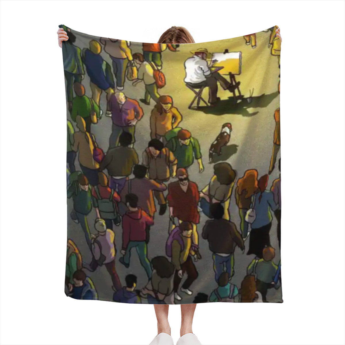 Oceanic Daydream Soft Flannel Blanket in Soft Neutral