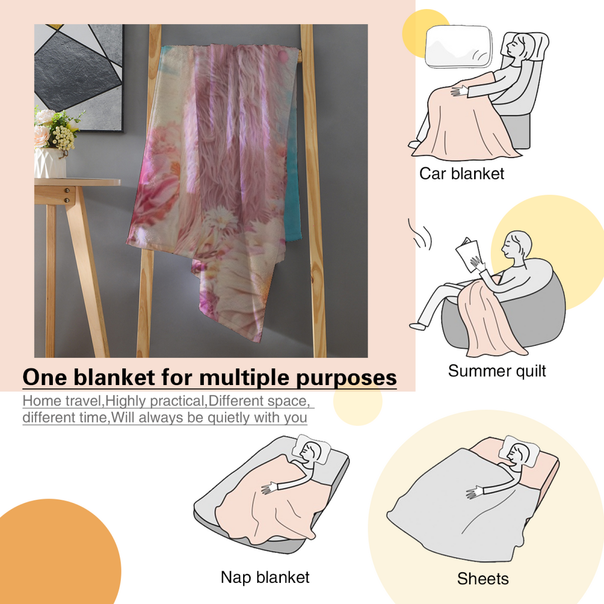 Festival Spectrum Lightweight Flannel Throw in Dusty Lilac