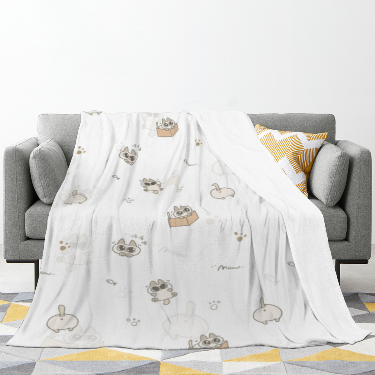 Wildwood Prism Home Accent Soft Flannel Blanket ¨C Creamy Ivory
