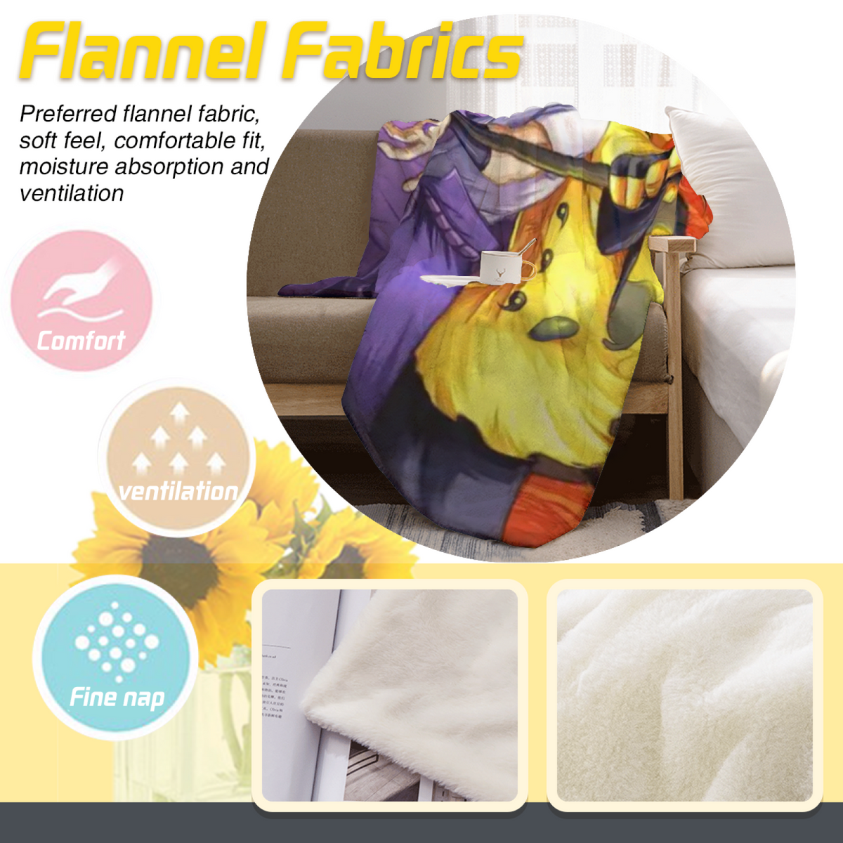 Eclectic Design Sunwashed Harbor Warm Coral Cozy Flannel Bed Blanket