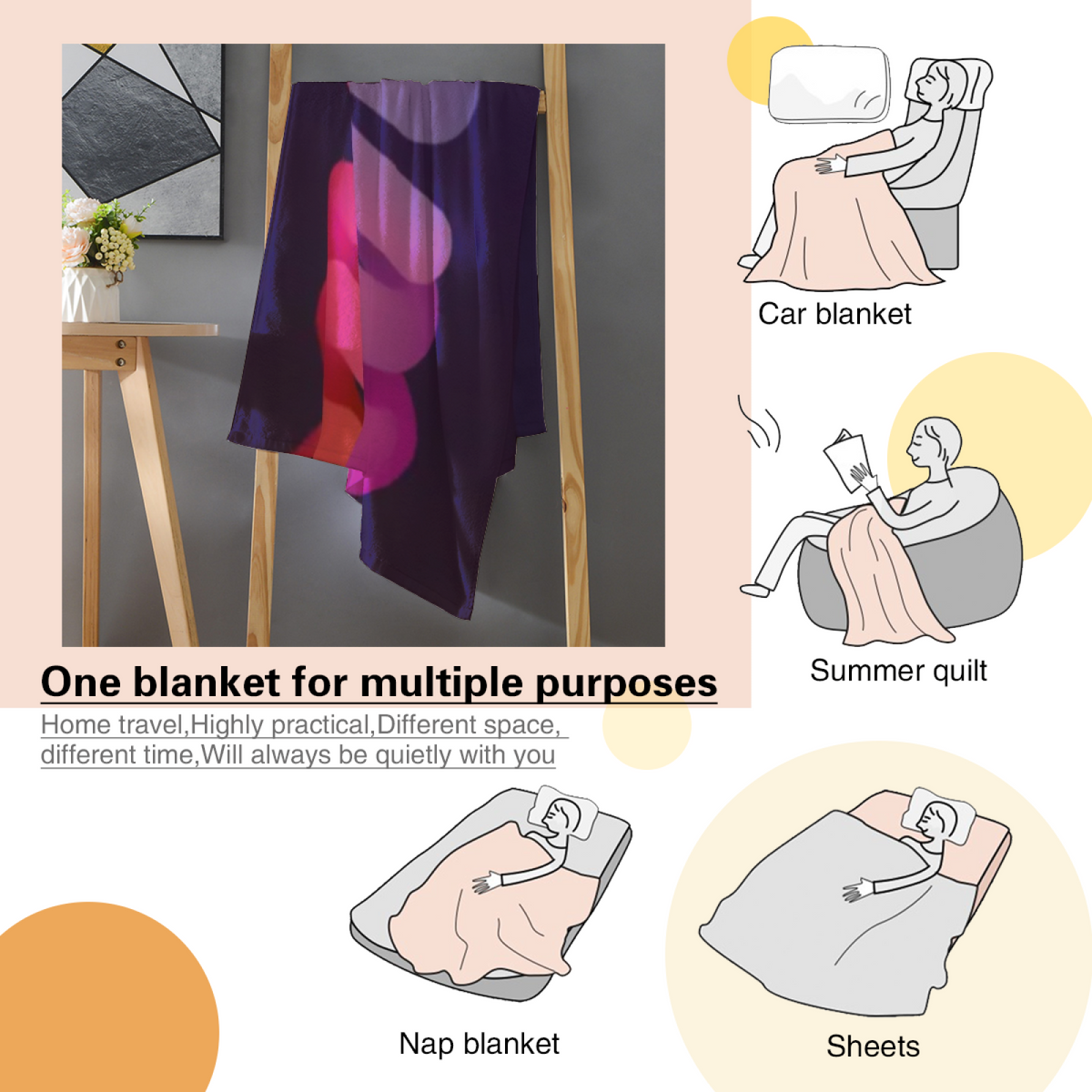 Soft Minimalist Plush Flannel Throw ¨C Enchanted Hearth Collection