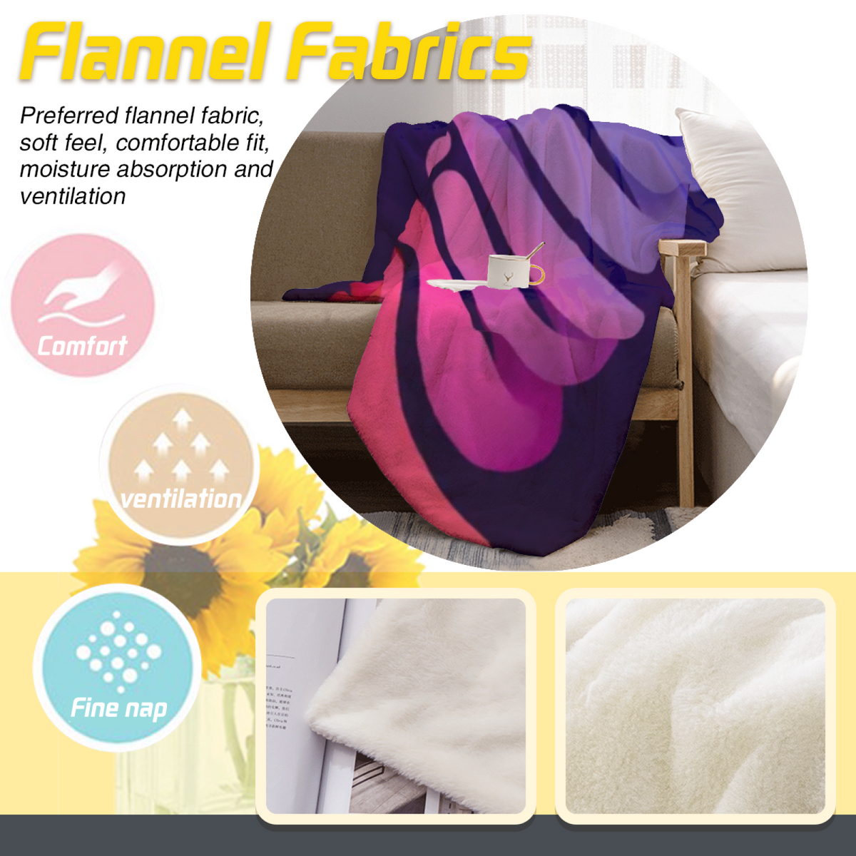 Soft Minimalist Plush Flannel Throw ¨C Enchanted Hearth Collection