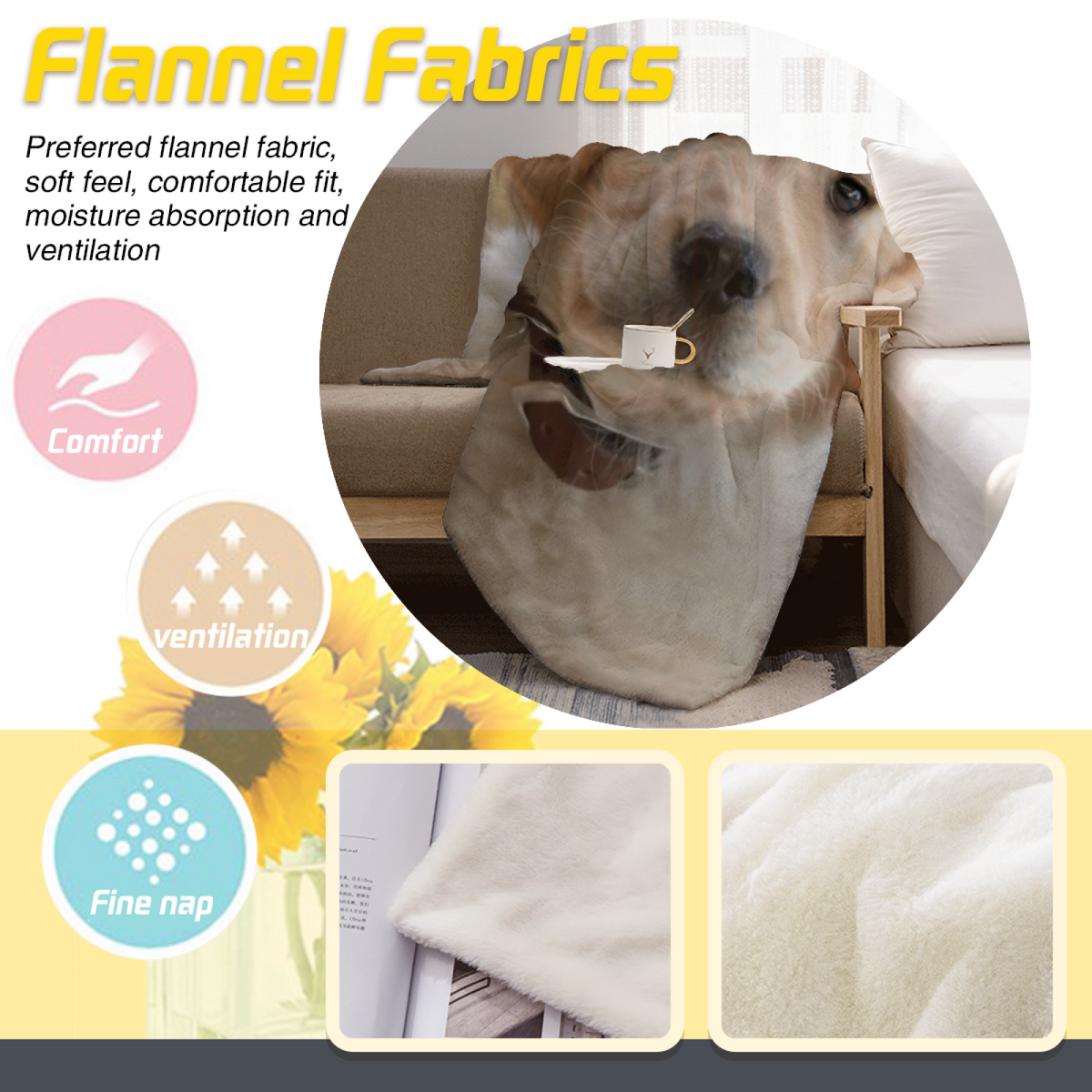 Eclectic Design Cosmic Fable Warm Coral Cozy Flannel Bed Blanket
