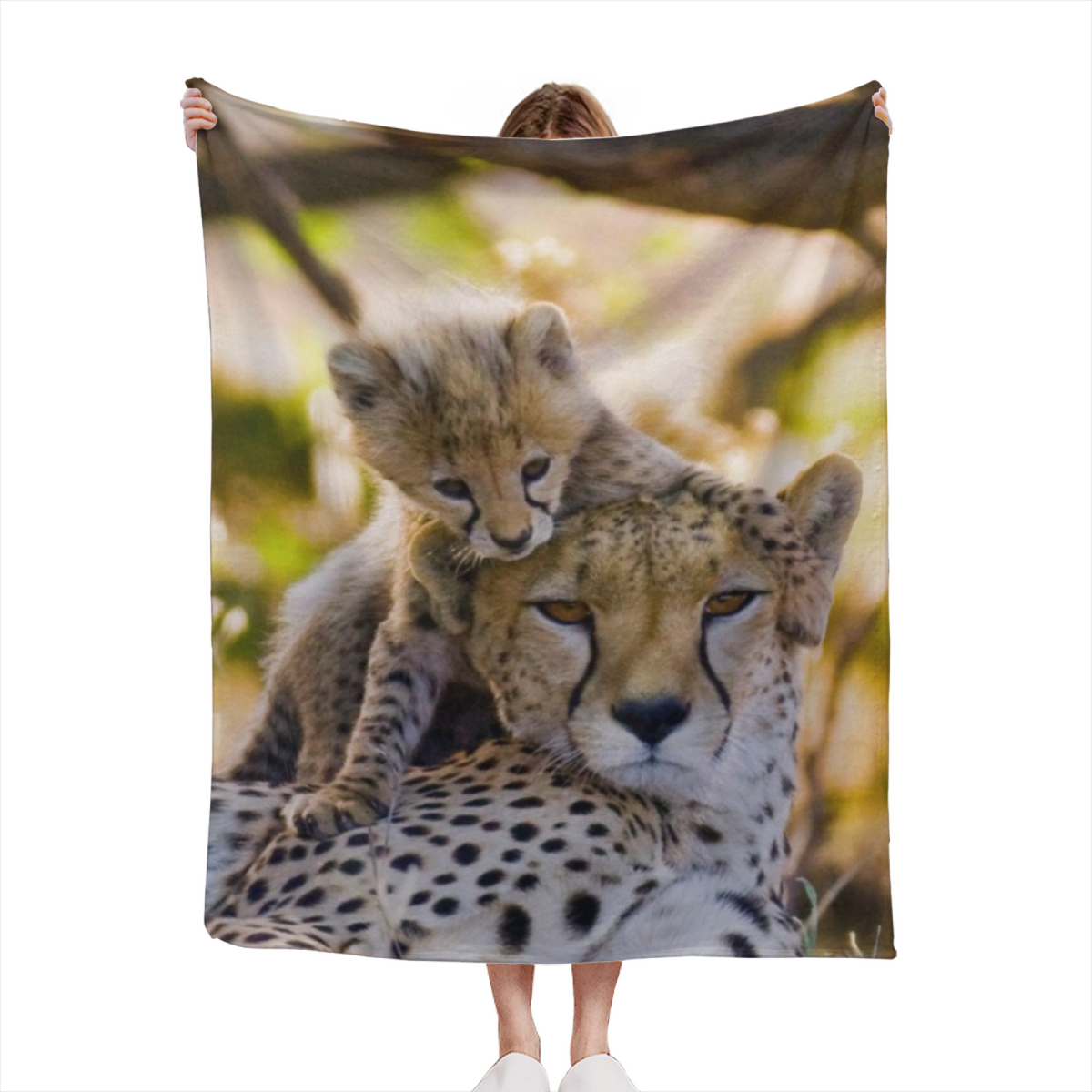 Artistic Soft Neutral Amber Vista Cozy Flannel Bed Blanket