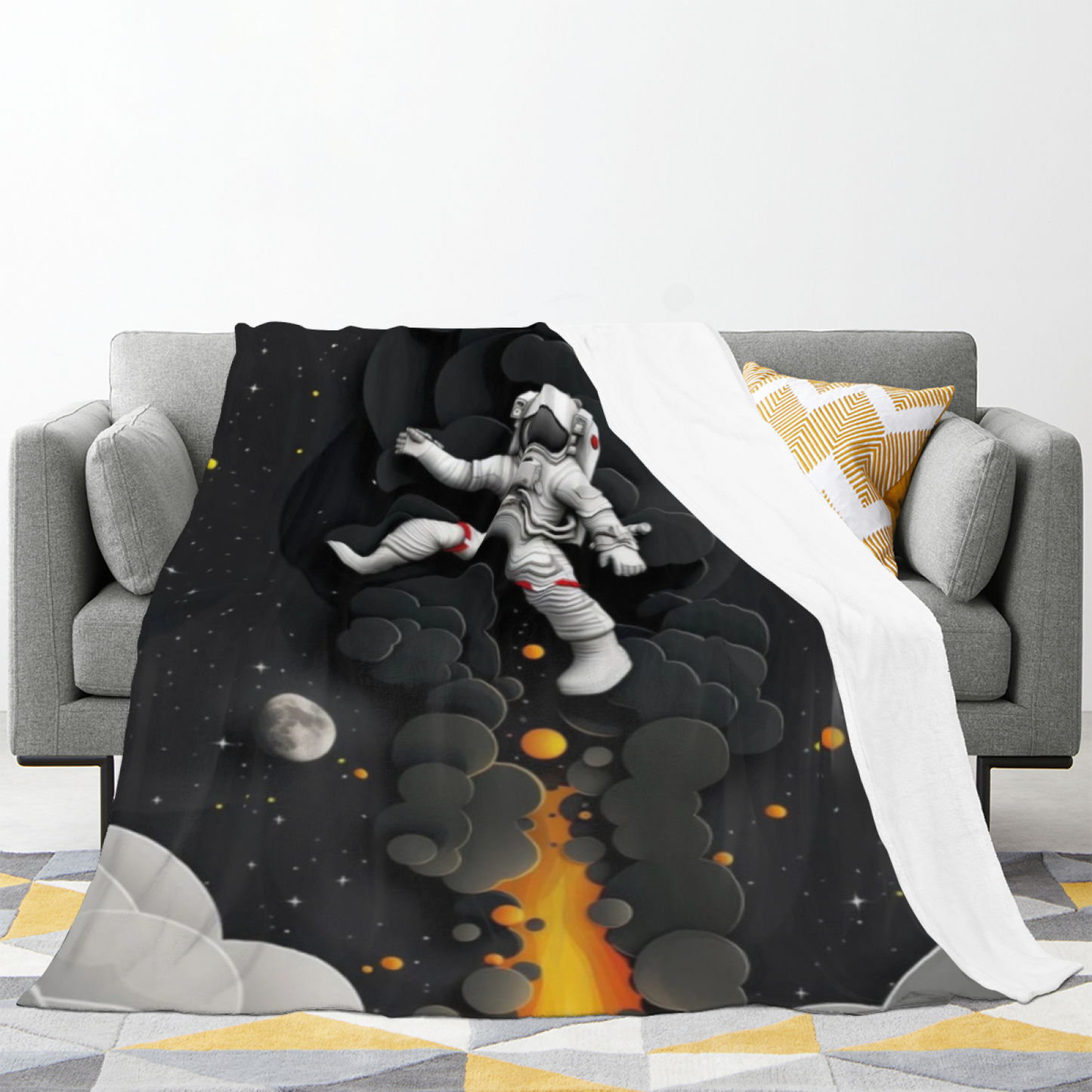 Contemporary Colorful Throw Blanket ¨C Artistic Abstract Printed Cozy Blanket