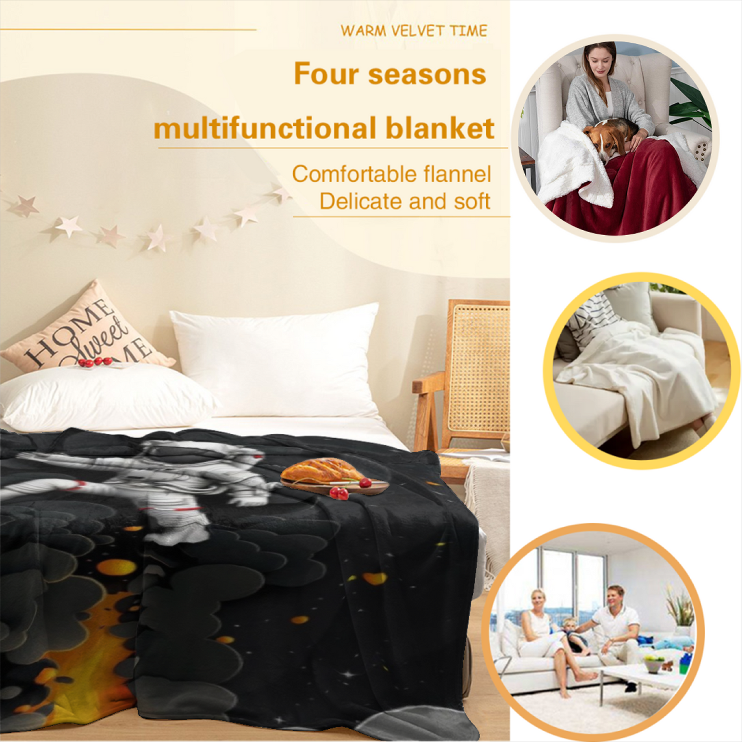 Contemporary Colorful Throw Blanket ¨C Artistic Abstract Printed Cozy Blanket