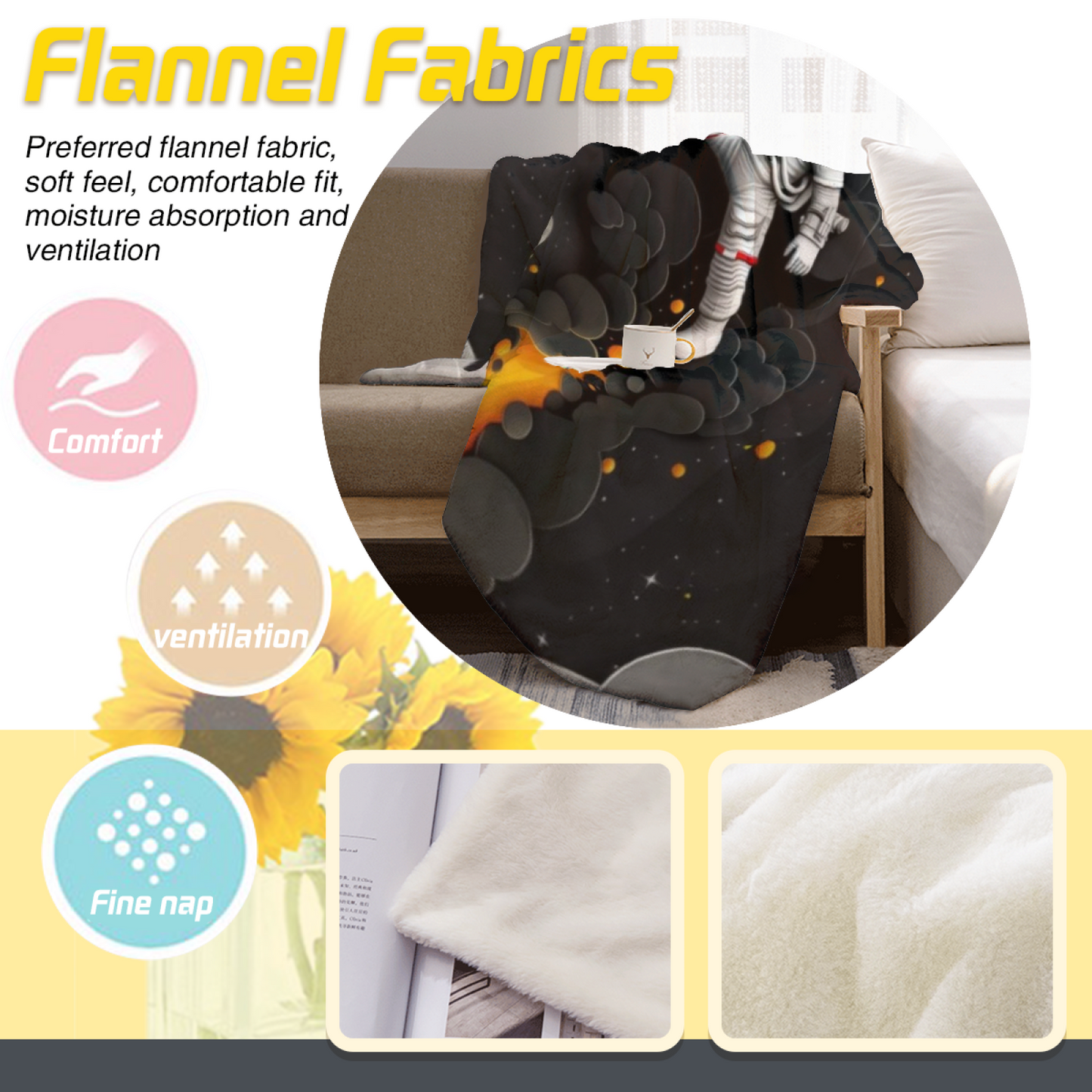 Contemporary Colorful Throw Blanket ¨C Artistic Abstract Printed Cozy Blanket