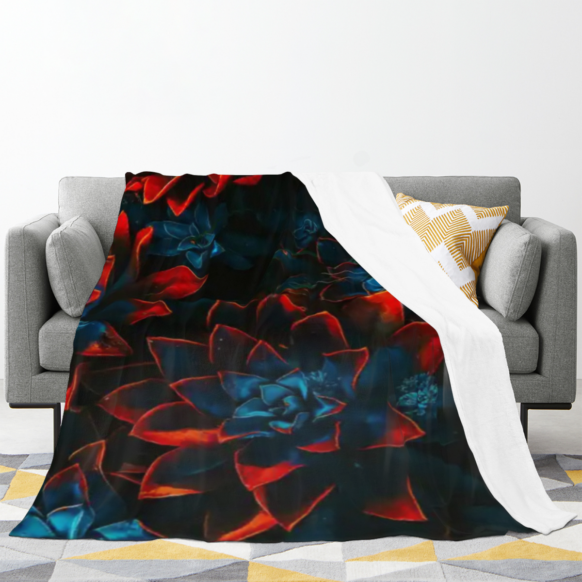 Soft Minimalist All-Season Flannel Blanket ¨C Watercolor Sonnet Collection