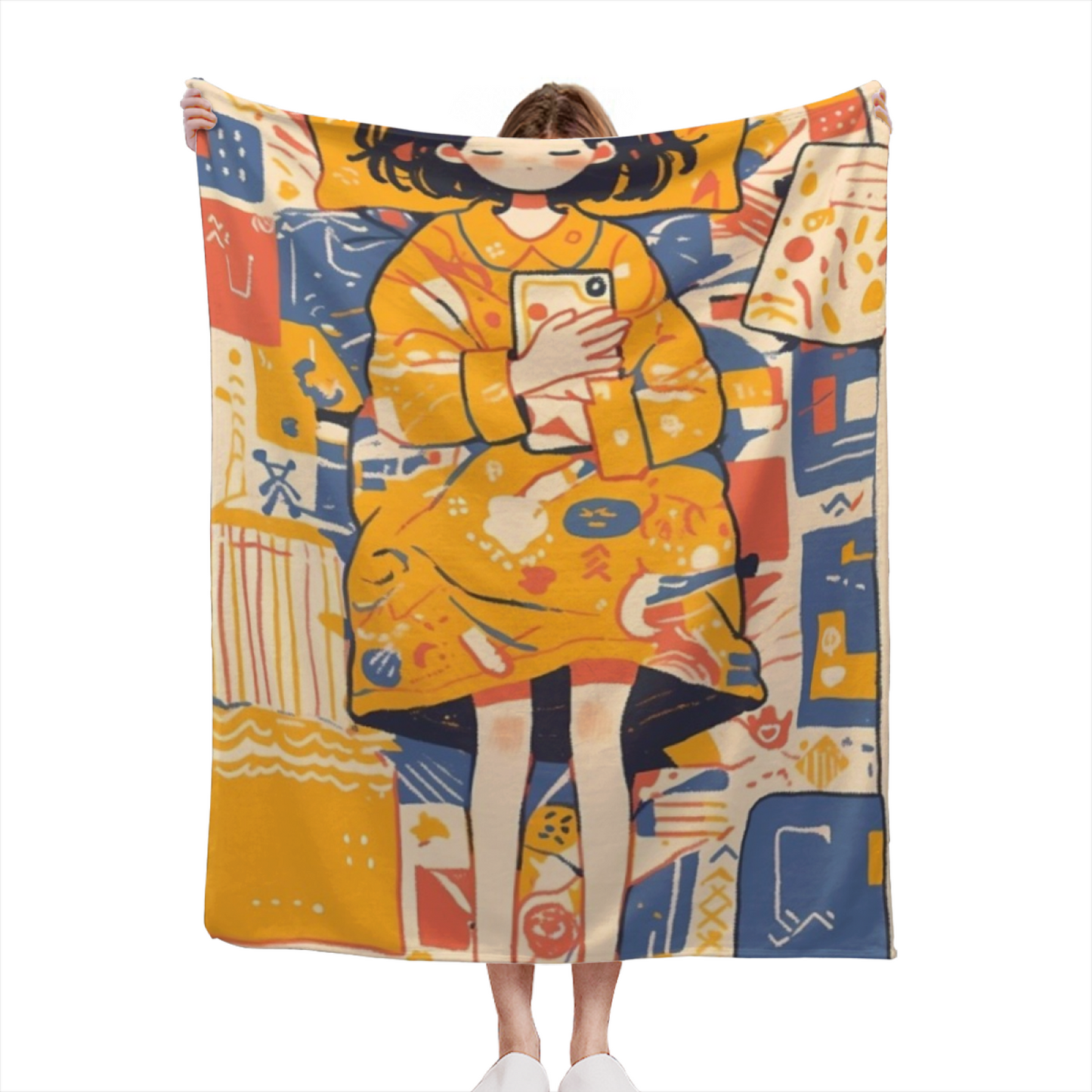 Colorful Artistic Throw Blanket ¨C Modern Decorative Graphic Design