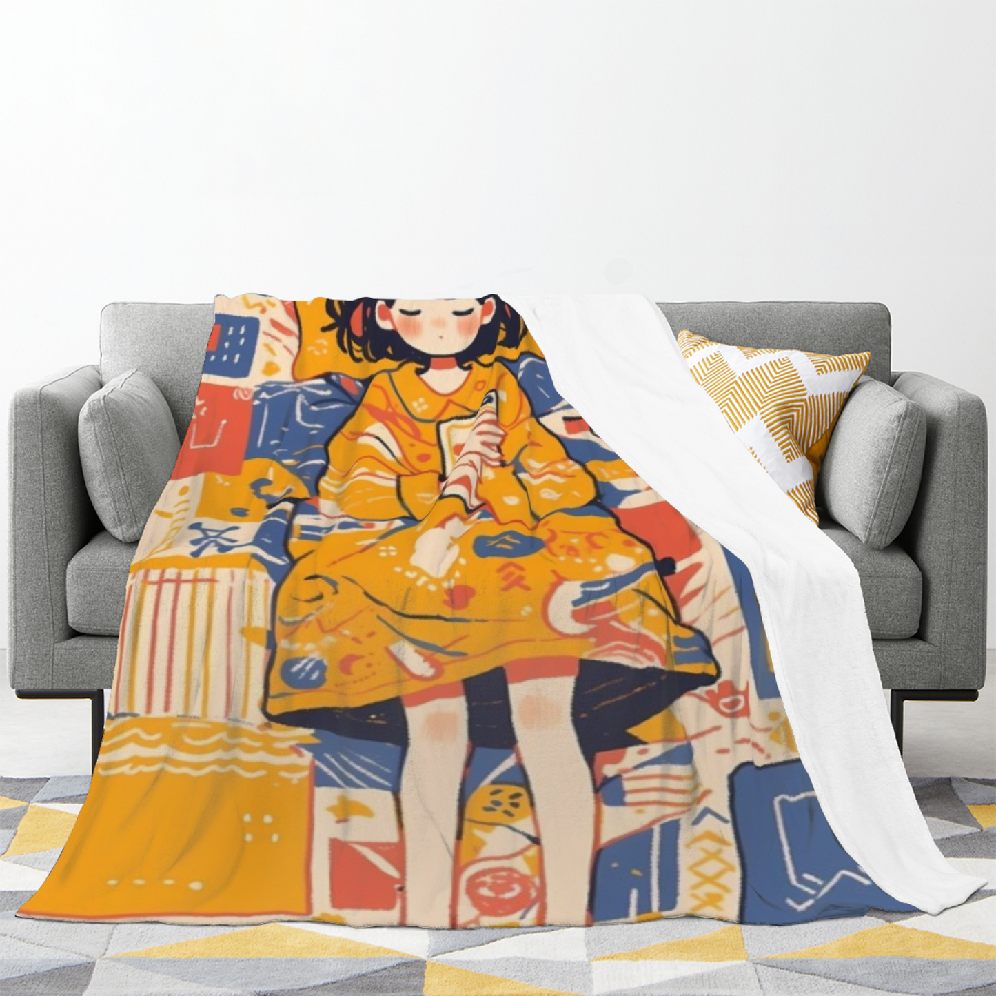 Colorful Artistic Throw Blanket ¨C Modern Decorative Graphic Design