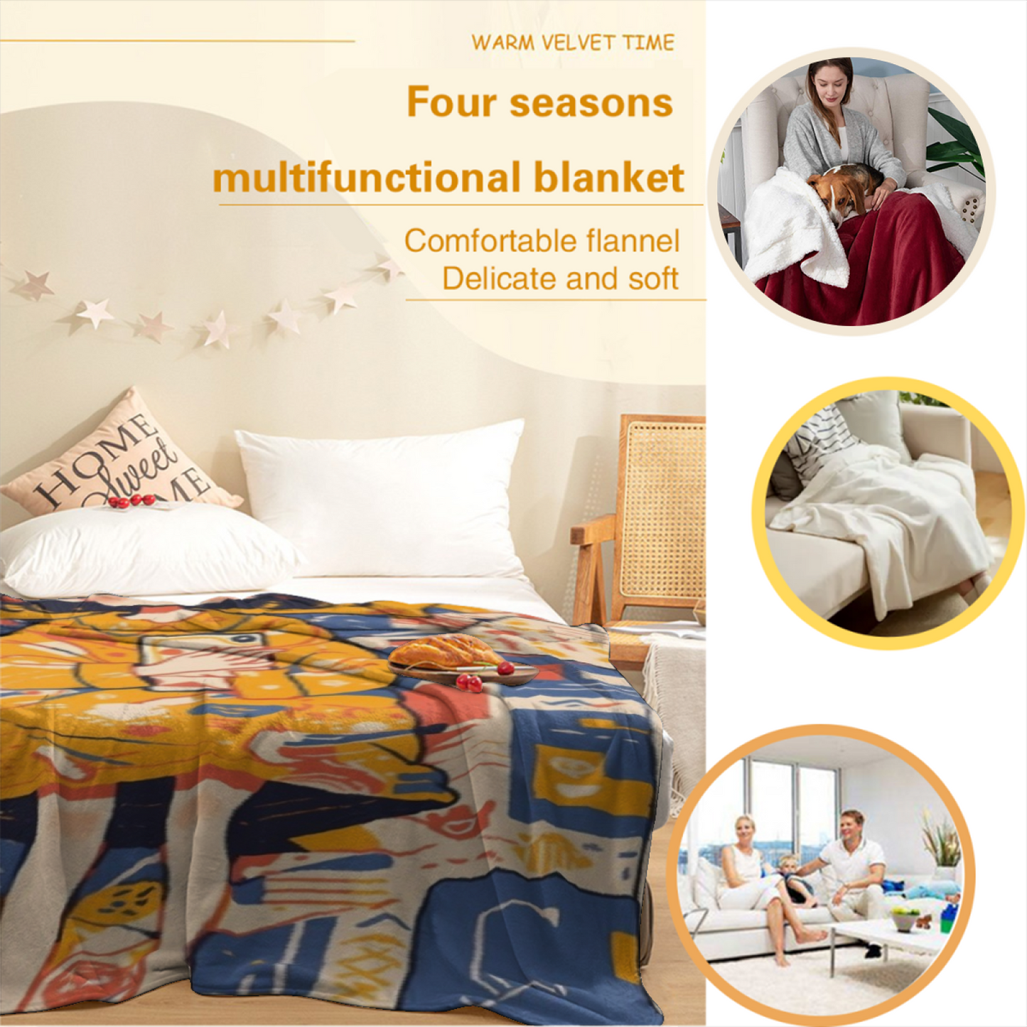 Colorful Artistic Throw Blanket ¨C Modern Decorative Graphic Design