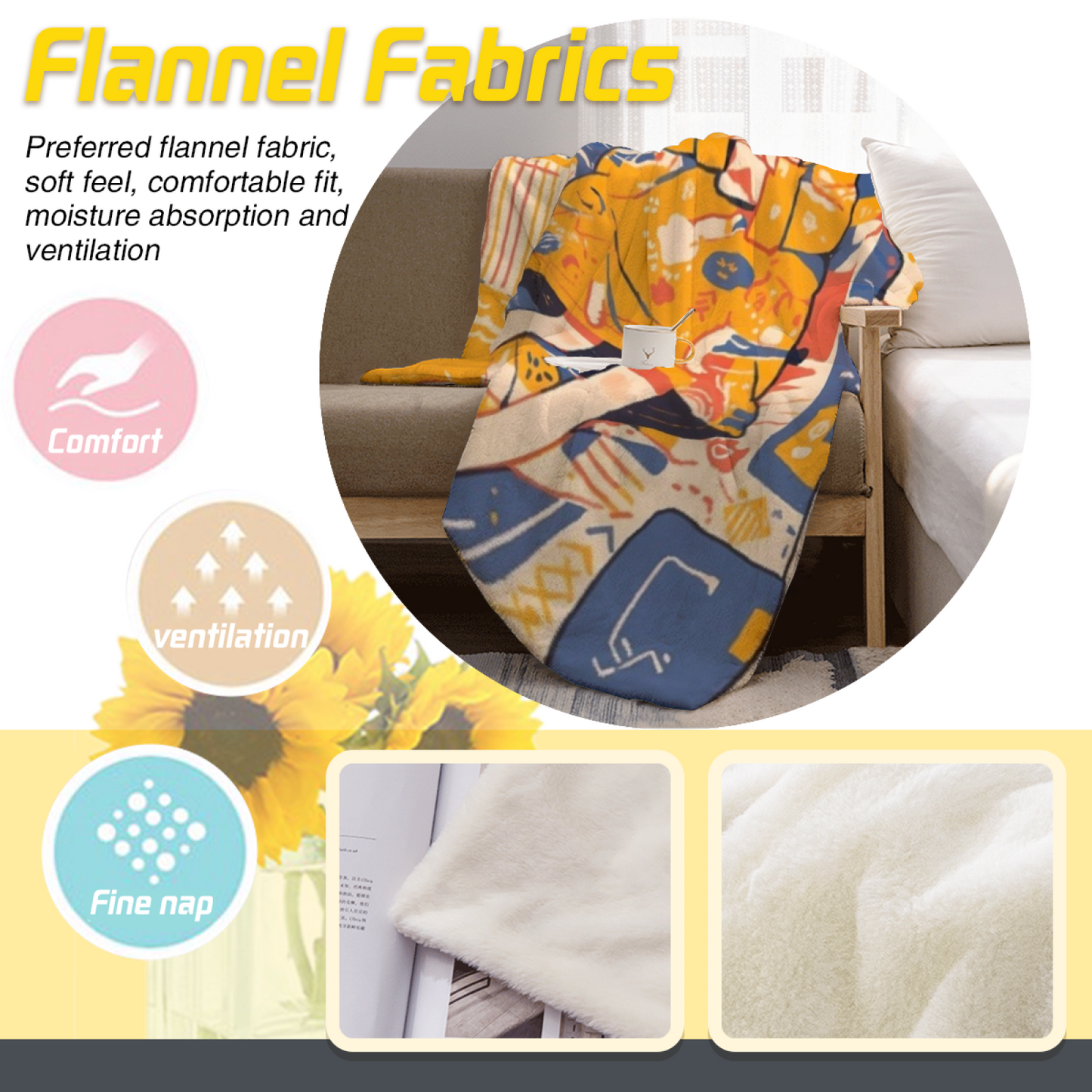 Colorful Artistic Throw Blanket ¨C Modern Decorative Graphic Design