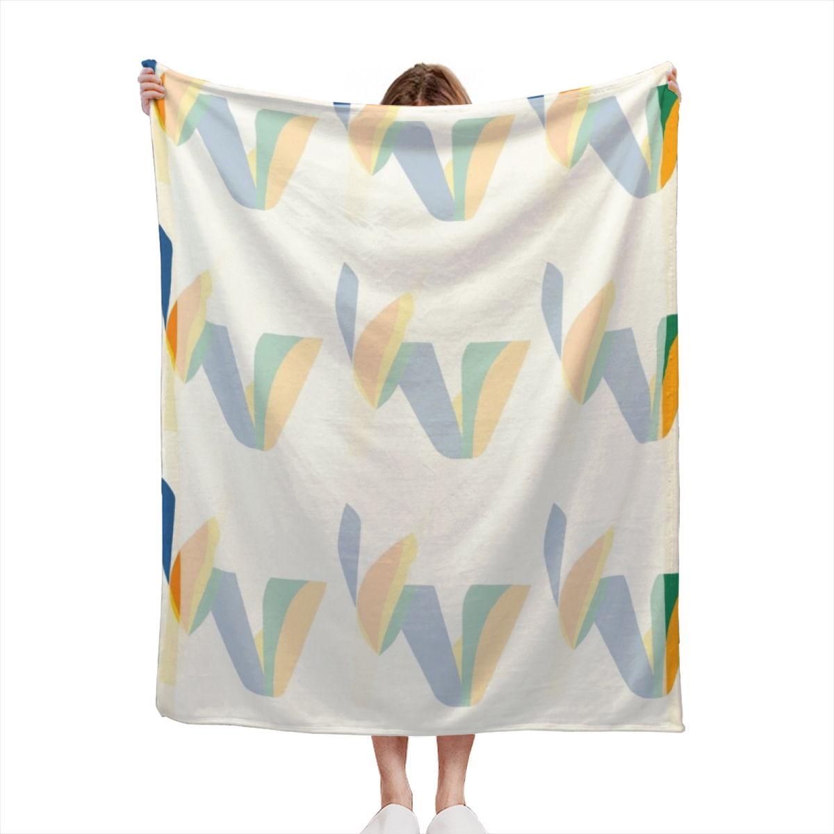 Pastel Multicolor Whimsical Decor Plush Flannel Throw ¨C Gilded Mirage Edition