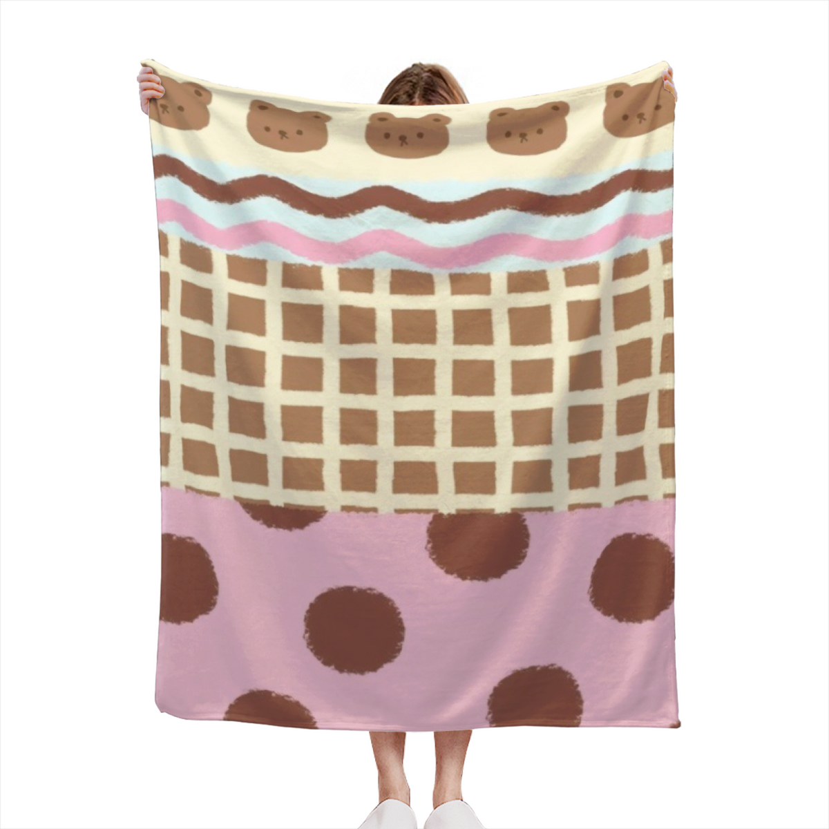 Ember Kaleidoscope Retro Pattern Soft Flannel Blanket