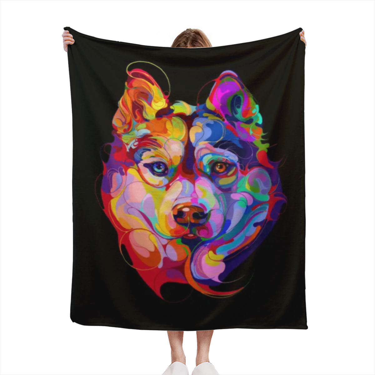 Celestial Blossom Pastel Multicolor Modern Art Decorative Flannel Blanket