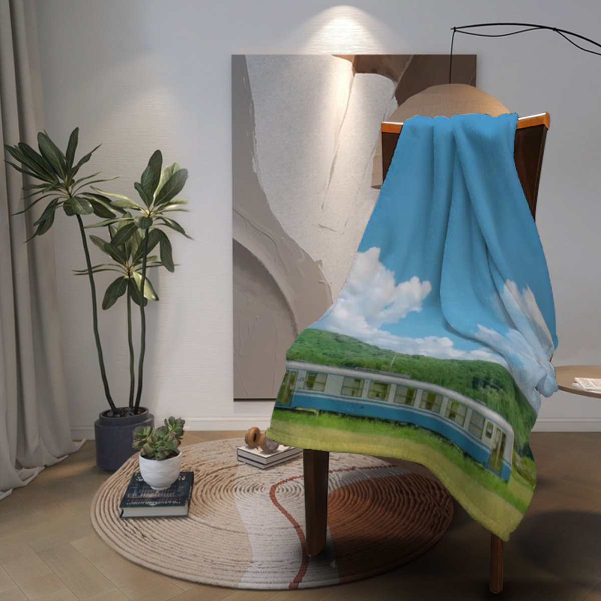 Flannel Throw Blanket with Rustic Treasure Cozy Cottage Artwork