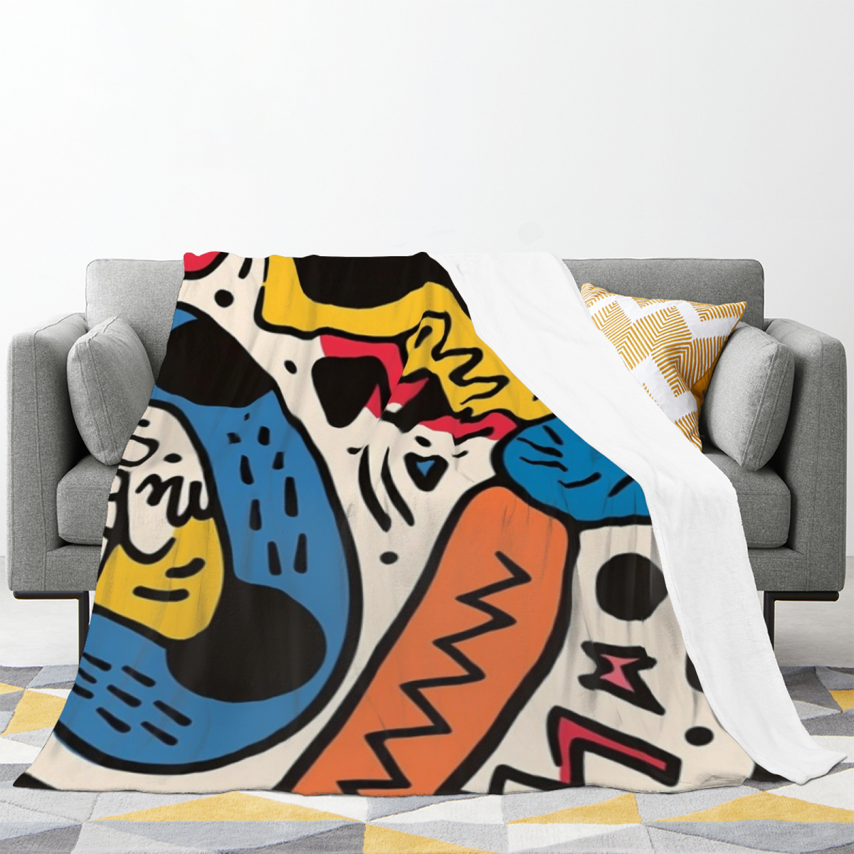 Eclectic Soft Neutral Juniper Reverie Soft Flannel Blanket