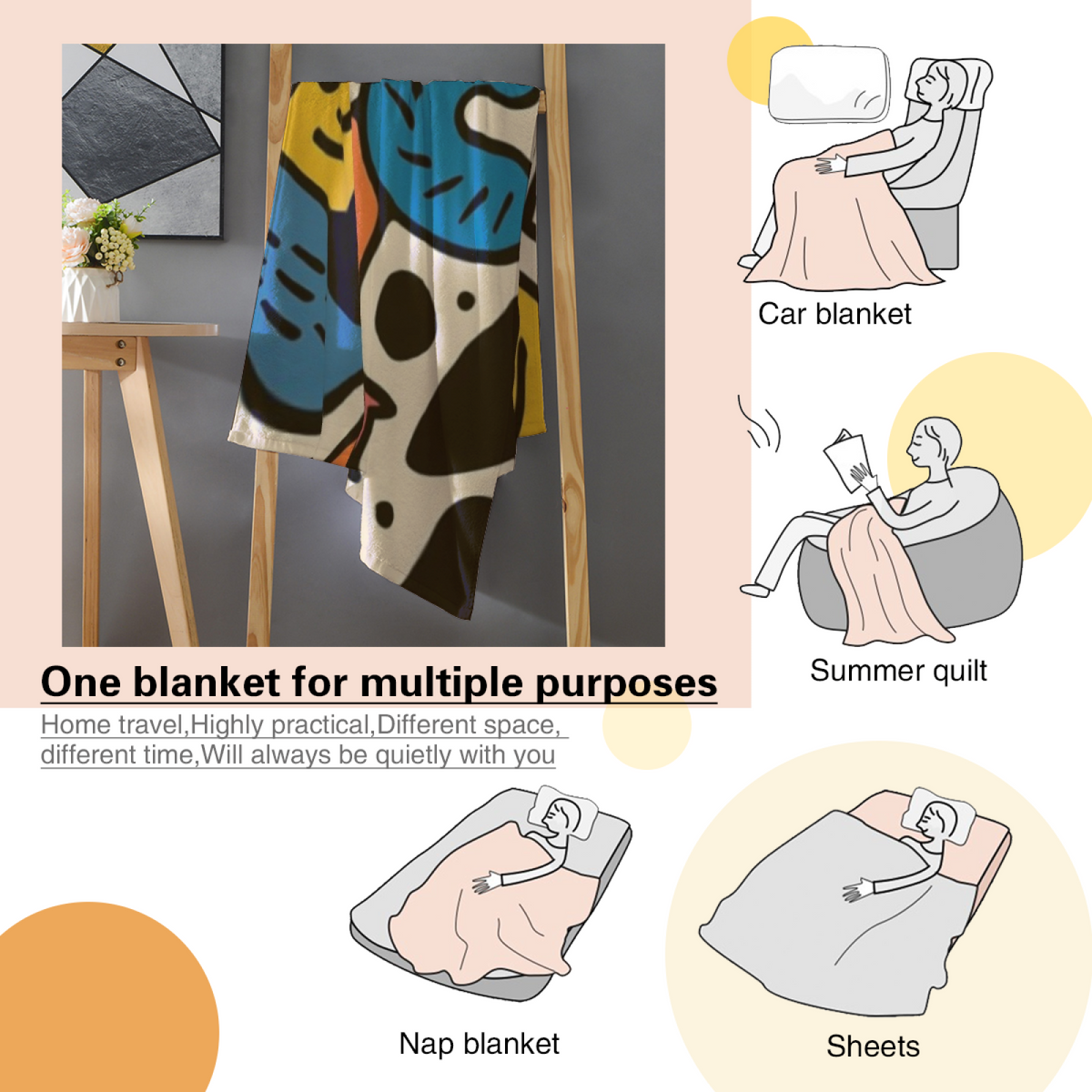 Eclectic Soft Neutral Juniper Reverie Soft Flannel Blanket