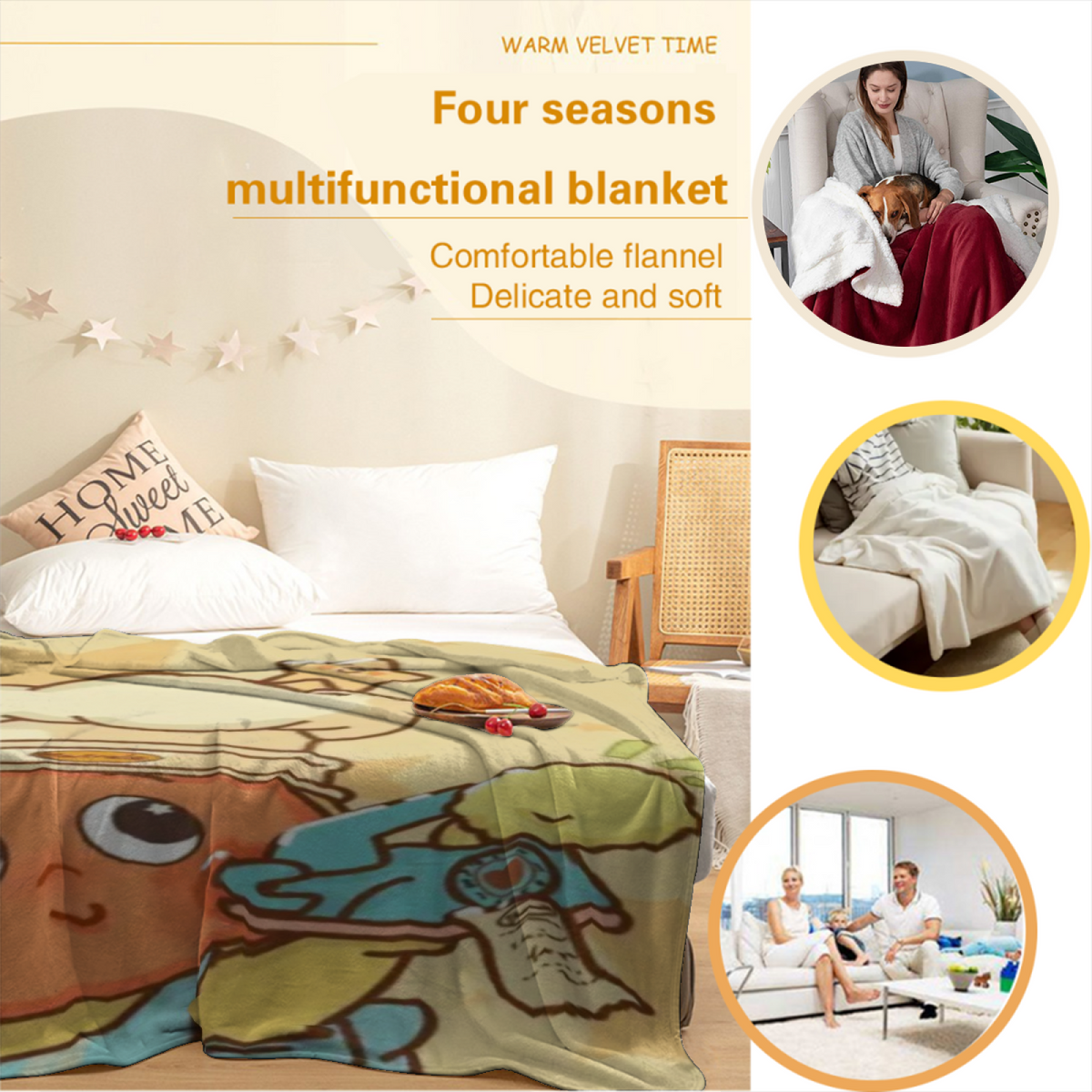 Earthy Neutral Harvest Sonnet Lightweight Flannel Throw ¨C Contemporary Pattern