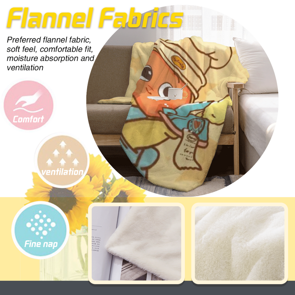 Earthy Neutral Harvest Sonnet Lightweight Flannel Throw ¨C Contemporary Pattern