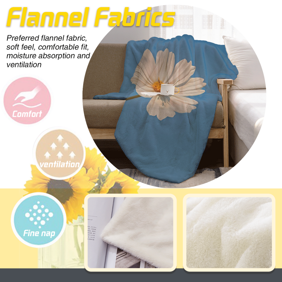 Harvest & Grove Playful Graphic Plush Flannel Throw