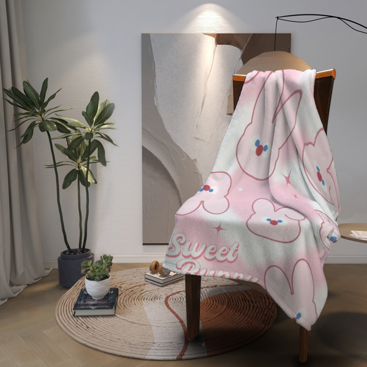 Soft Neutral Cedar Charm Decorative Flannel Blanket