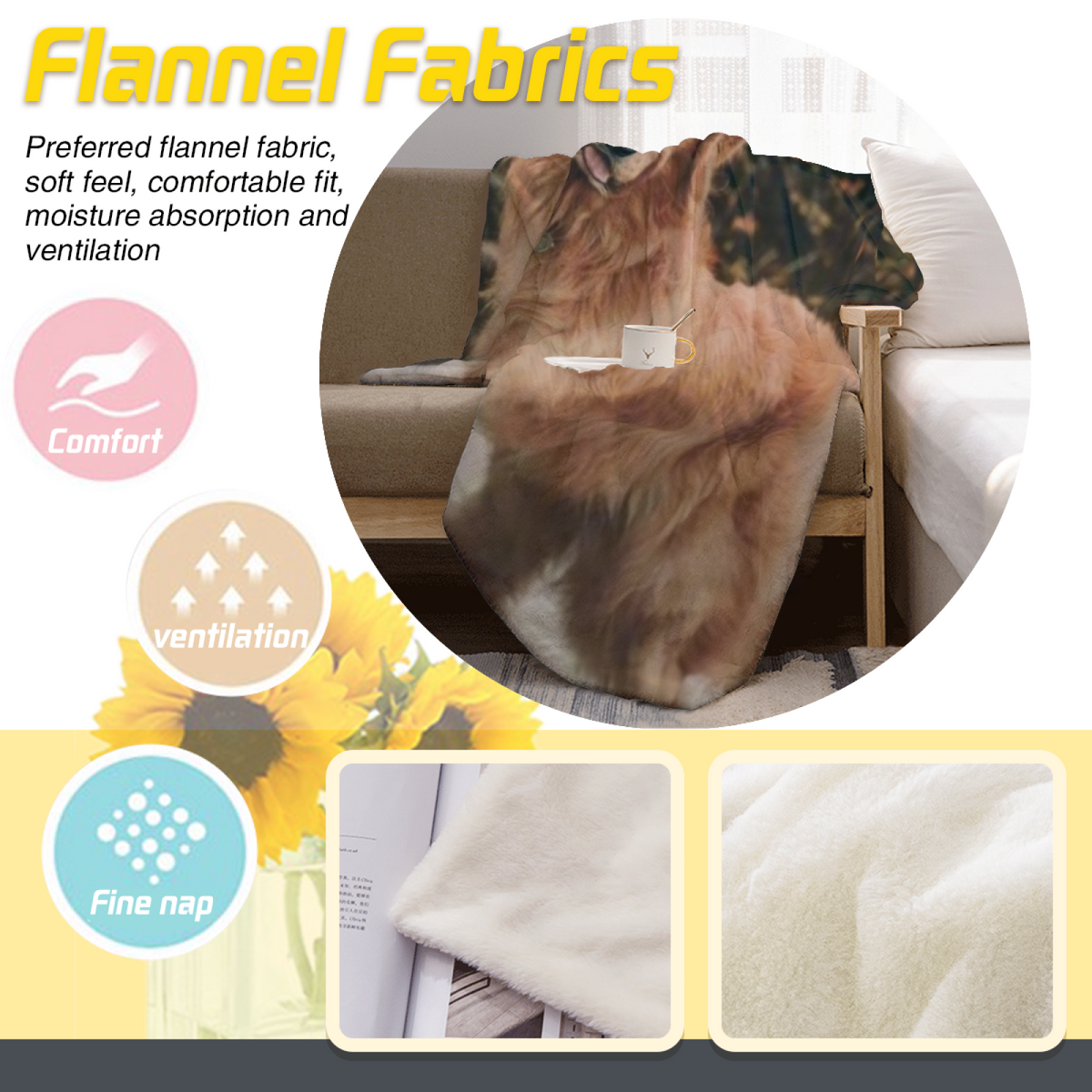 Cedar Tapestry Soft Neutral Art Cozy Flannel Bed Blanket