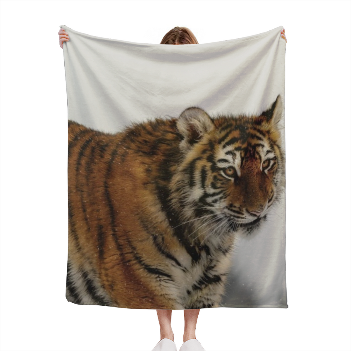Eclectic Soft Neutral Zephyr Haven Plush Flannel Throw
