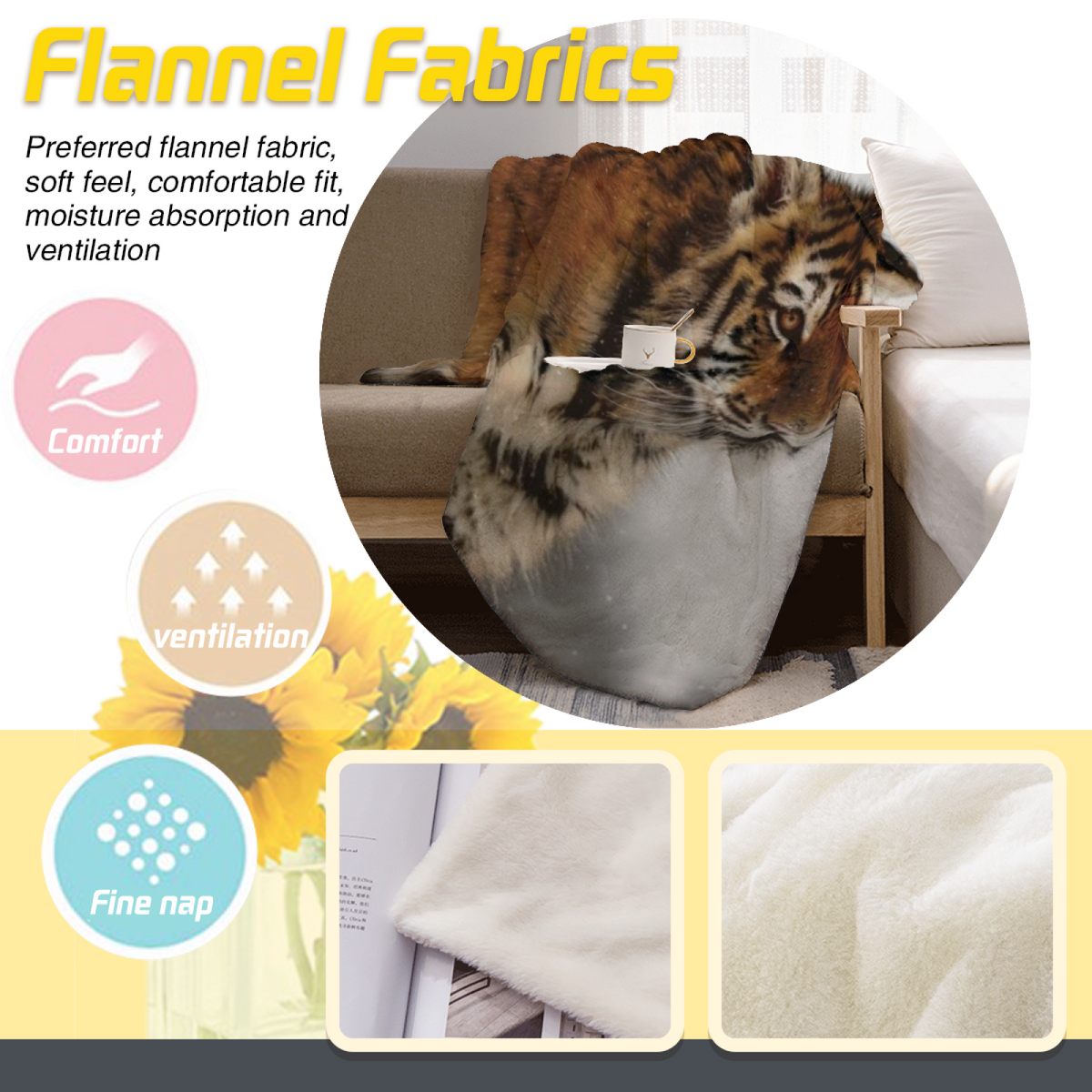 Eclectic Soft Neutral Zephyr Haven Plush Flannel Throw