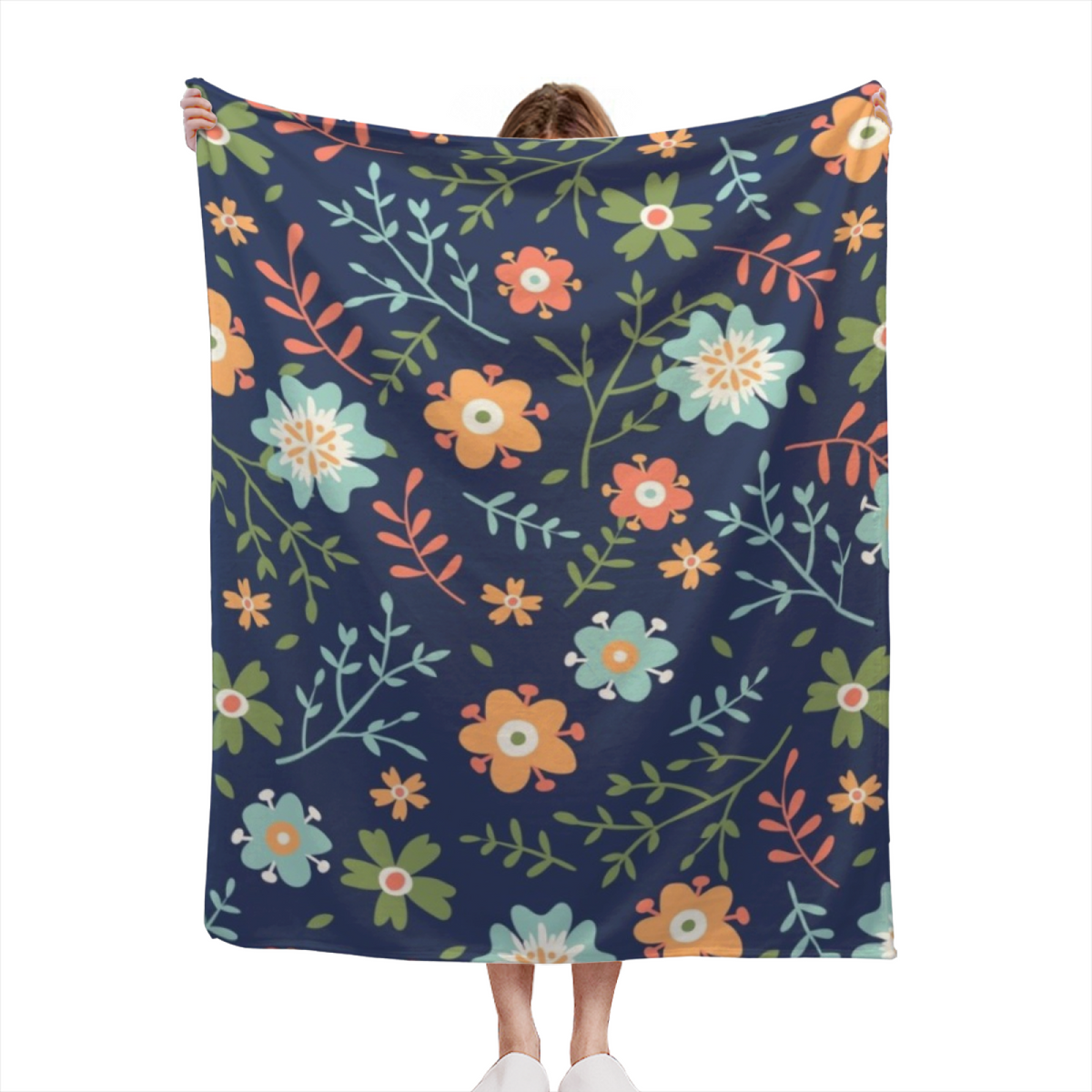 Soft Neutral Festival Petal Lightweight Flannel Throw ¨C Contemporary Pattern