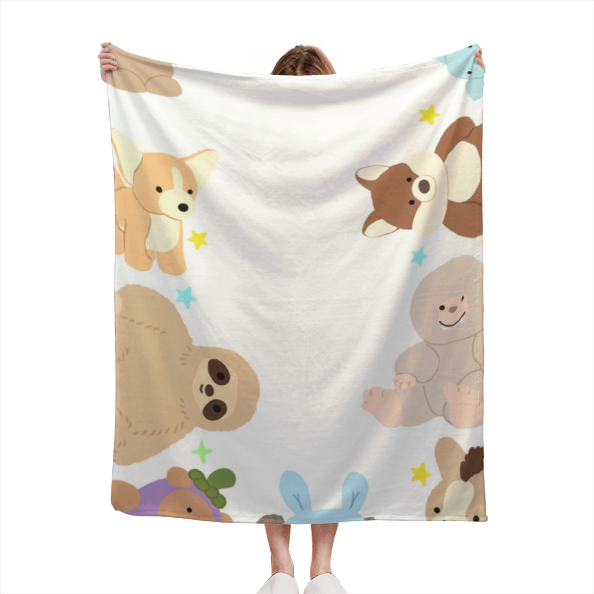 Heather Wander Lightweight Flannel Throw in Creamy Ivory