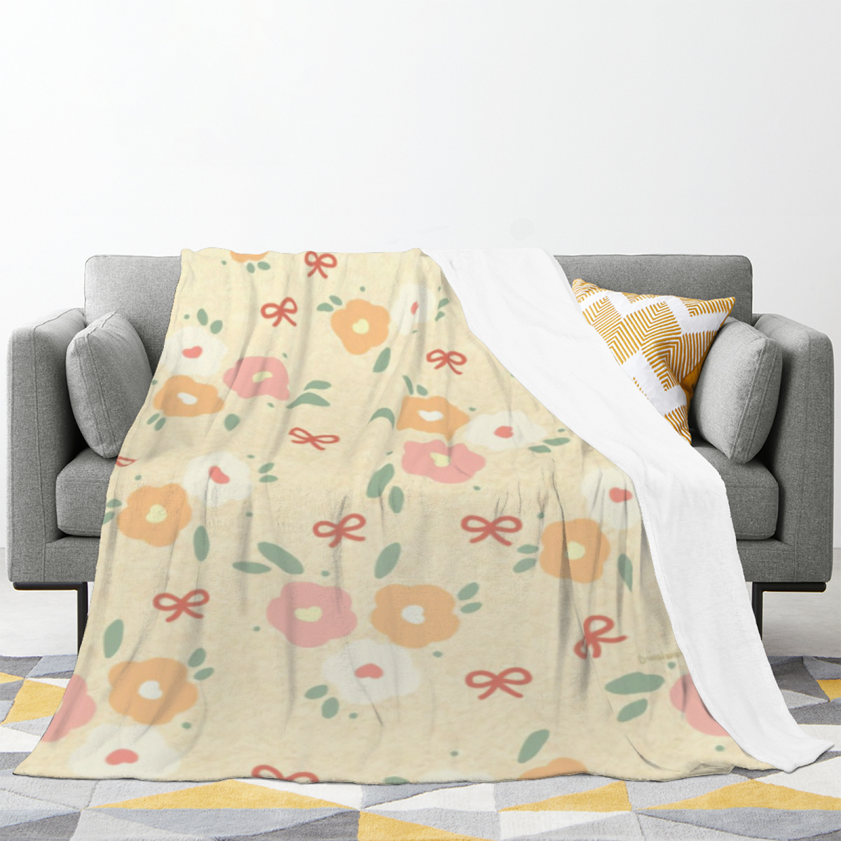 Lagoon Odyssey Artistic Pattern All-Season Flannel Blanket